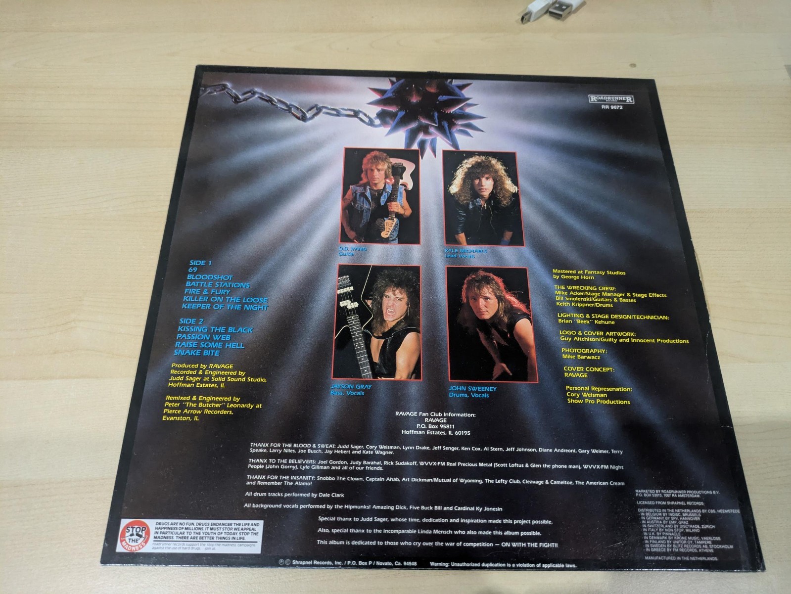 Ravage Wrecking Ball Roadrunner Records Vinyl LP RR9672