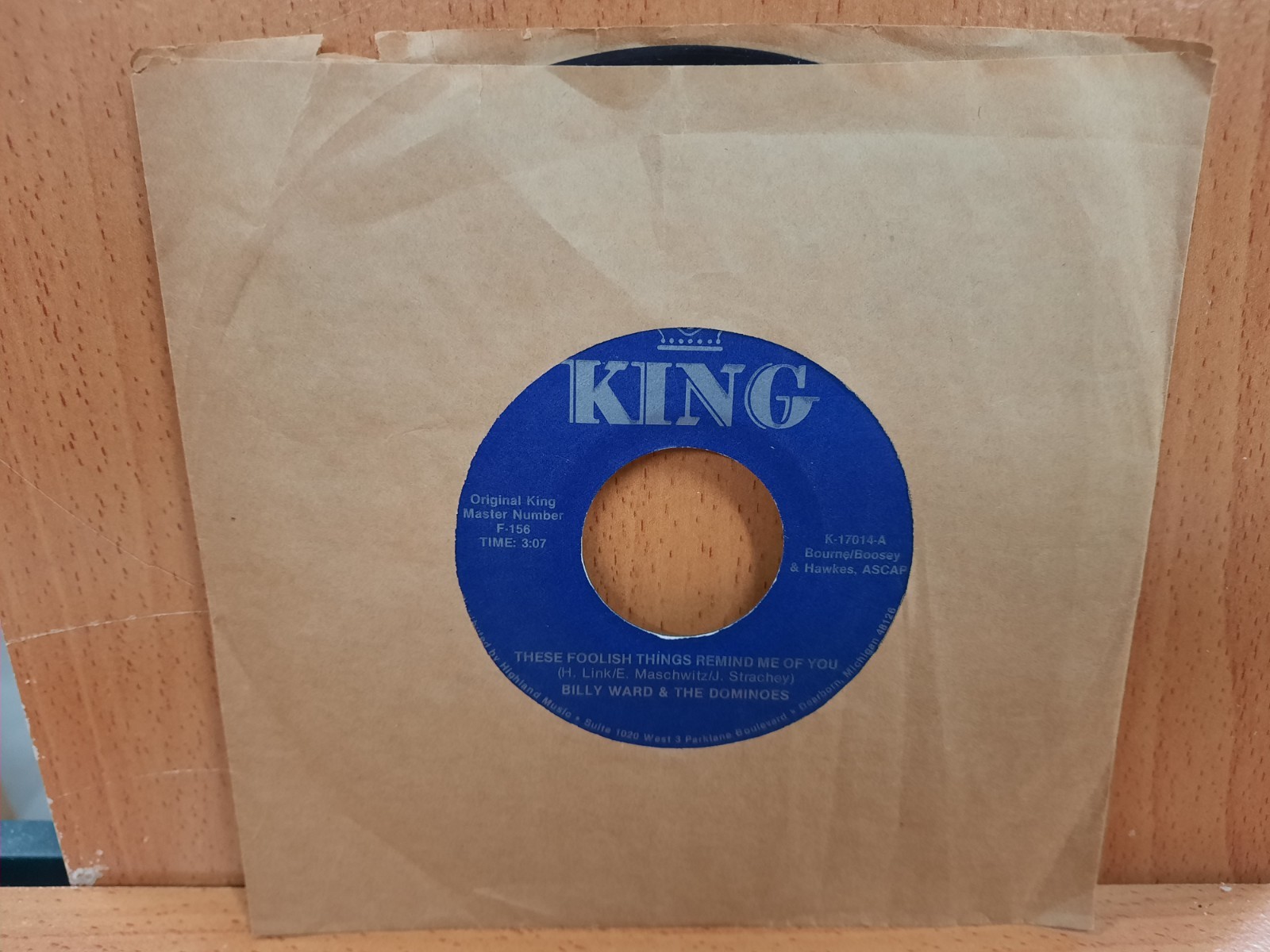 45 / Billy Ward & The Dominoes / Reissue / These Foolish Things / Rags To Riches