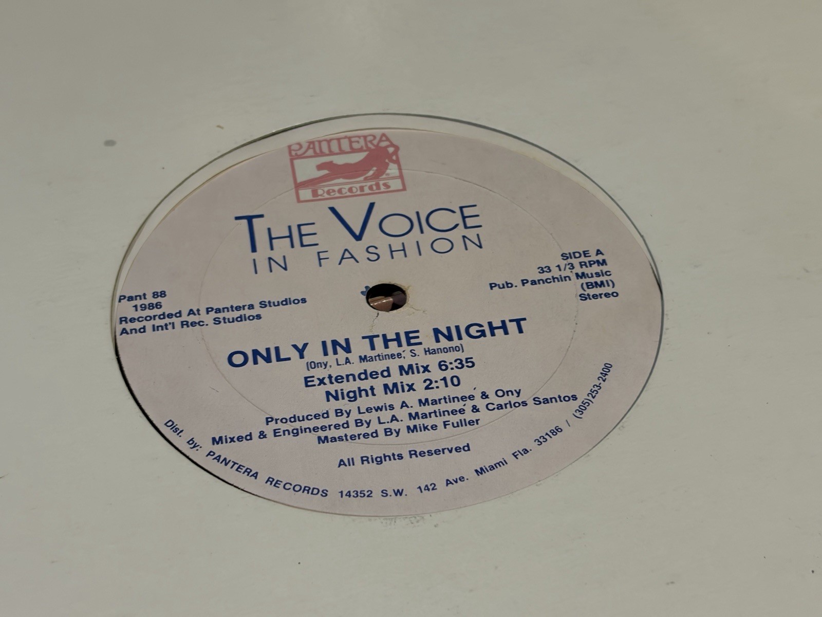THE VOICE IN FASHION 12″ ONLY IN THE NIGHT ~PANERA NIGHT MIX~