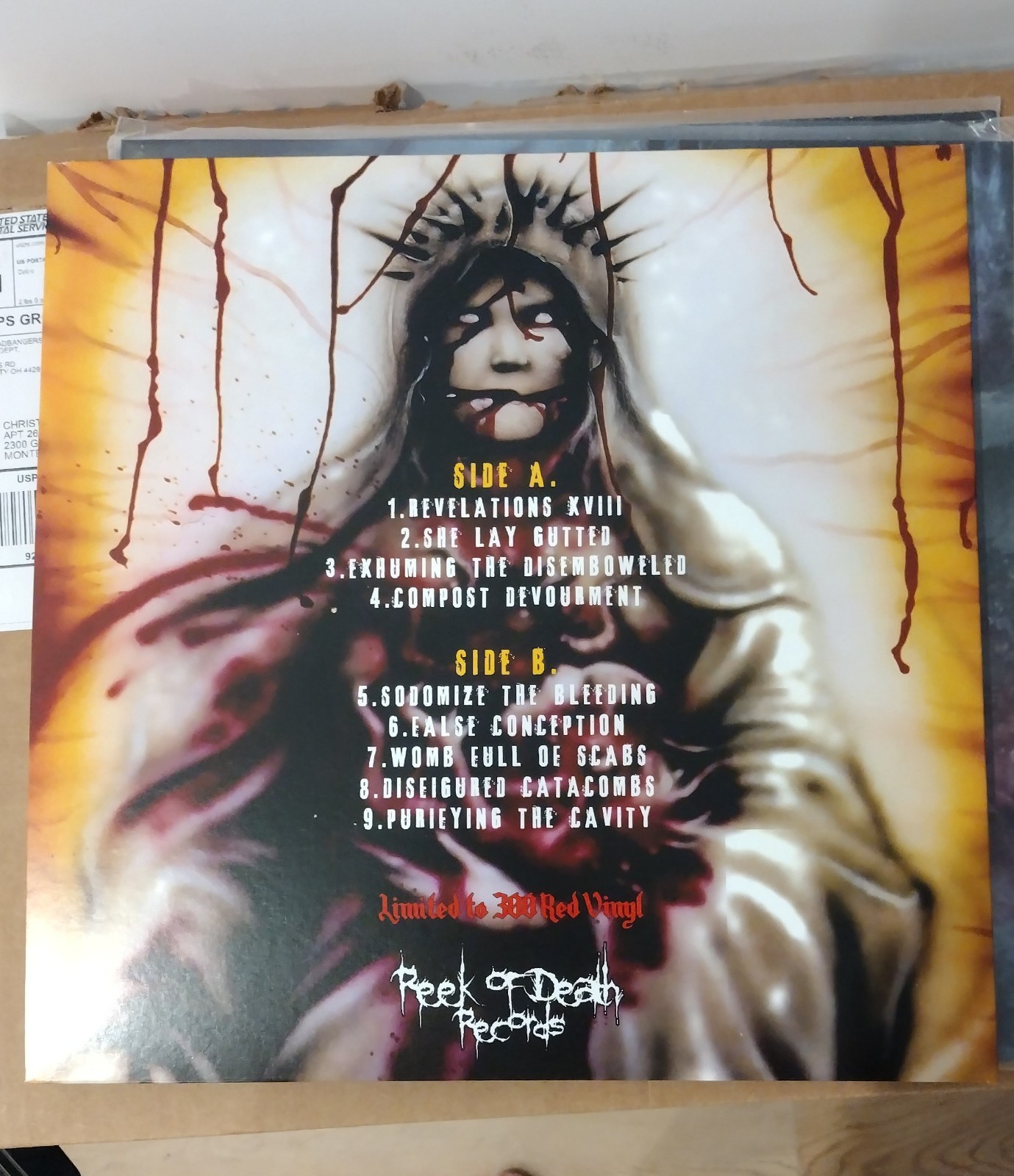 Disgorge “She Lay Gutted” Red Colored Vinyl Brutal Death Metal