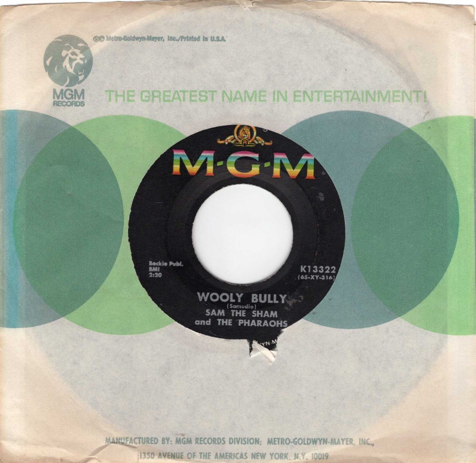Sam The Sham And The Pharaohs – Wooly Bully 1965 MGM Rock VG Plays Clean