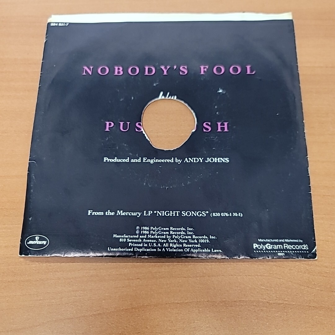 Cinderella Nobody’s Fool Push Push Mercury 884 851-7 – VG Vinyl G Paper Sleeve