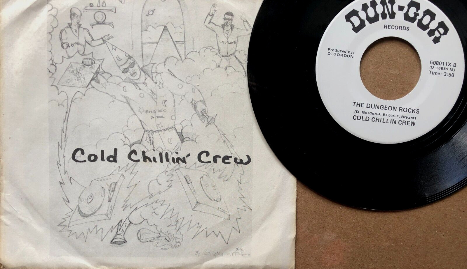 COLD CHILLIN’ CREW-THE DUNGEON ROCKS / SAME 45 (1986) DUN-GOR 508011X M