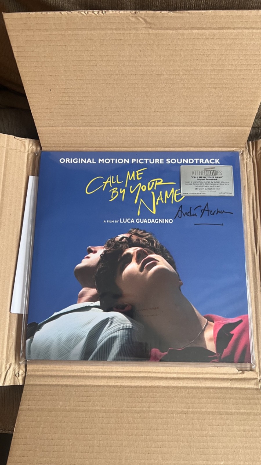 Call Me By Your Name Soundtrack OST Blue Vinyl LP New Sealed #834 SIGNED AUTHOR