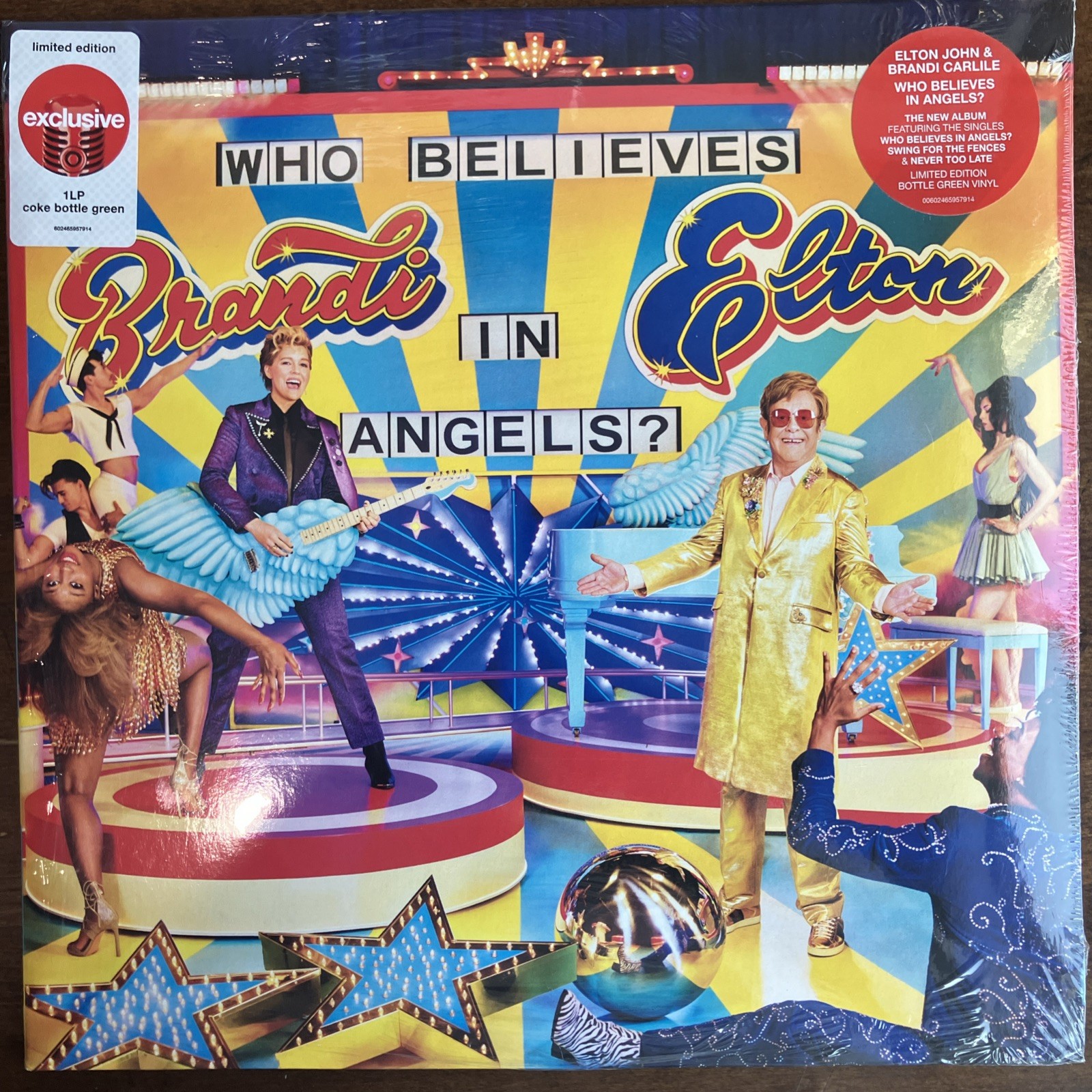 Elton John & Brandi Carlile Who Believes In Angels COKE BOTTLE GREEN LP Vinyl