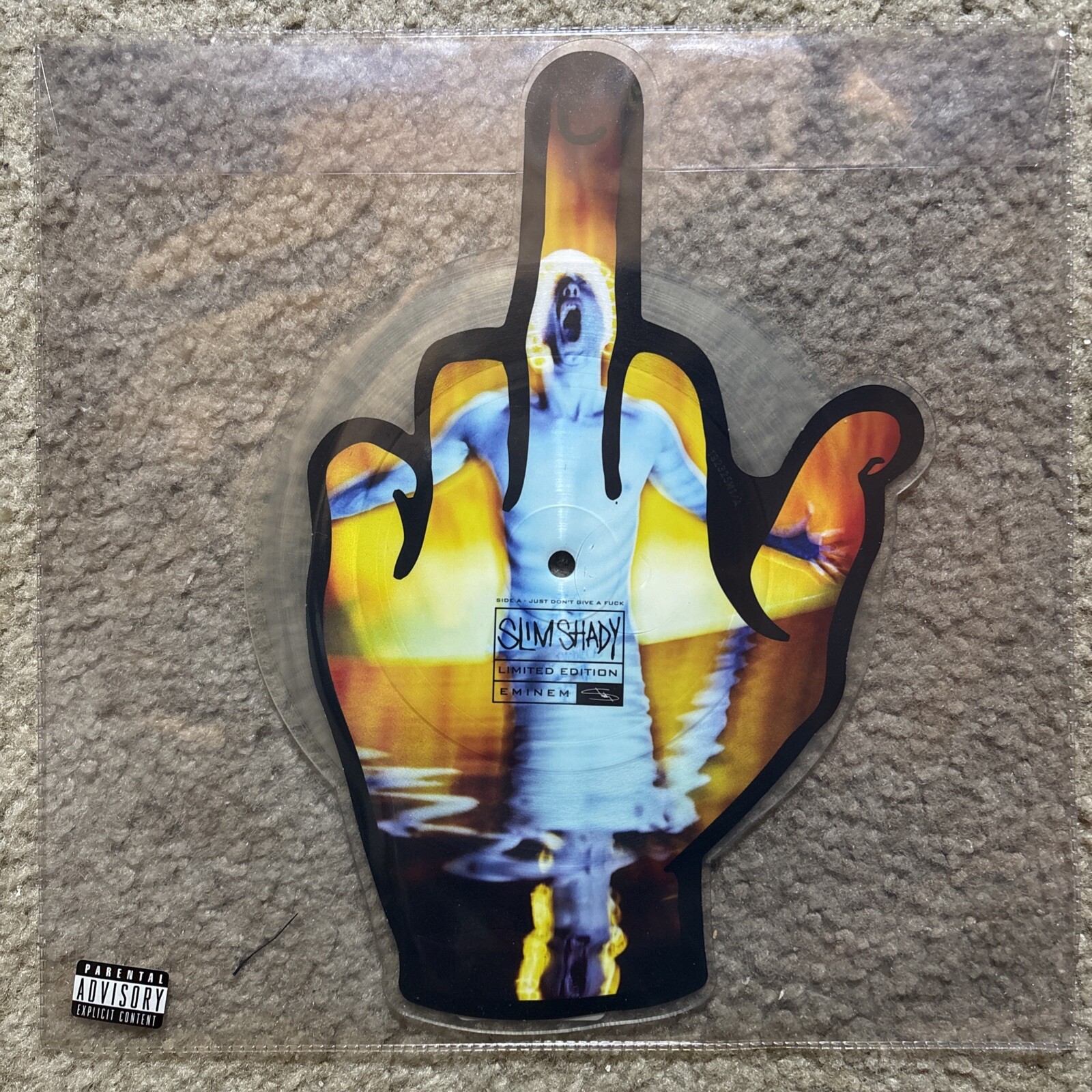 Eminem Slim Shady JDGAF/SDGAF SSLP20 7″ Middle Finger Vinyl! 20th Anniversary!