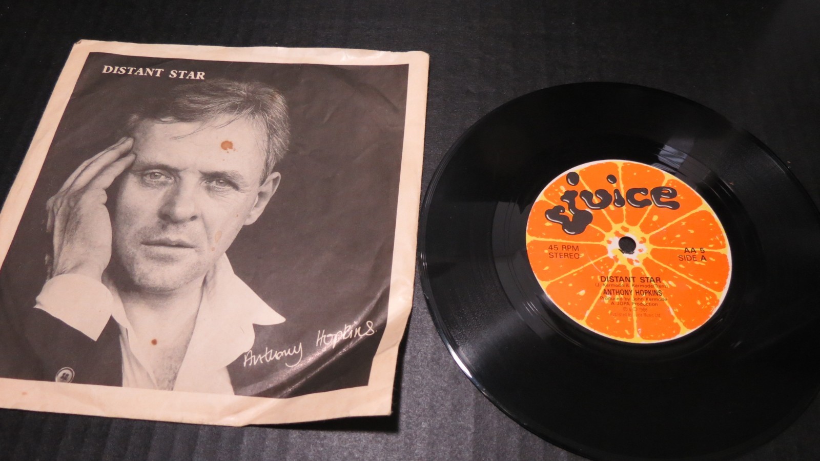 Anthony Hopkins Distant Star VINYL SINGLE BY JUICE DATED 1986 LIGHT USE
