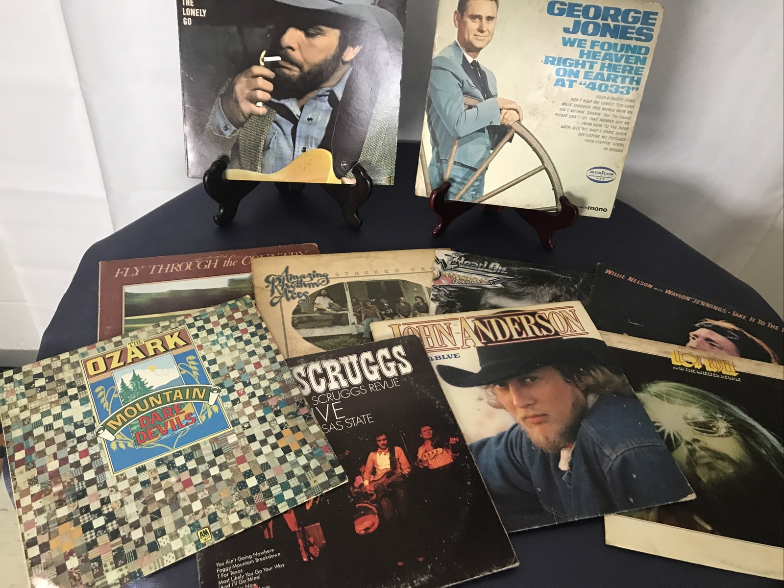 Mixed Vinyl Lot of 11 Assorted Classic County Rock Willy Earl Merle BTO