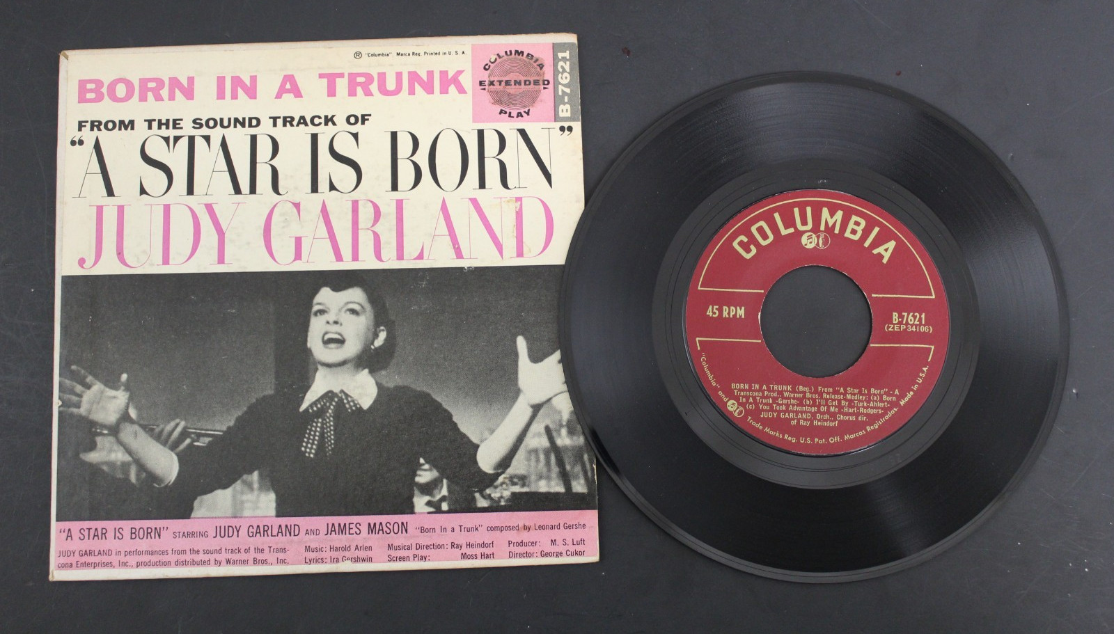 JUDY GARLAND: Born in a Trunk A Star Is Born COLUMBIA 7″ EP 45 RPM (73