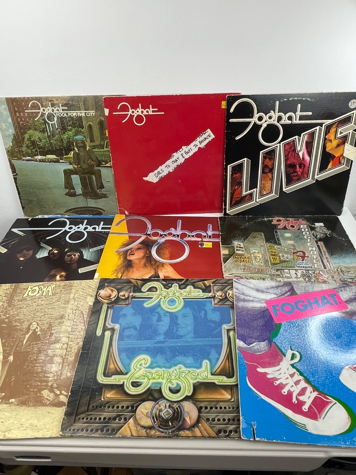 Foghat Lot of 9 Vinyl LP Records Energized Tight Shoes Boogie Motel Rude