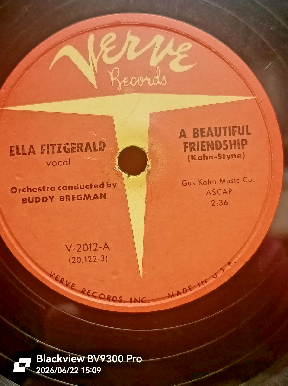 1956 78 rpm ELLA FITZGERALD STAY THERE A BEAUTIFUL FRIEND… VERVE V2012 JAZZ E-