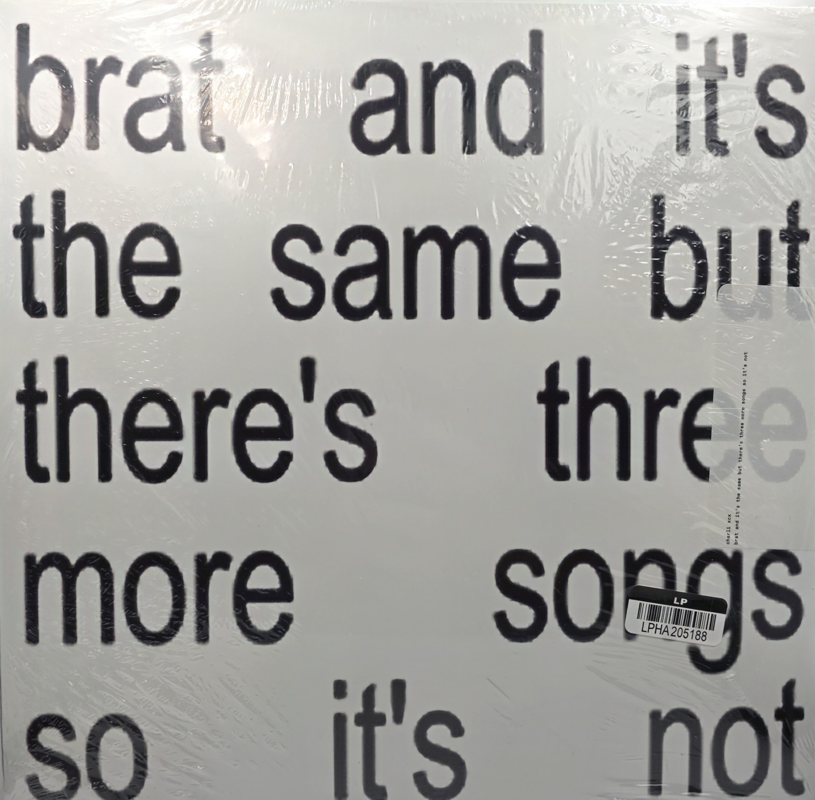 Brat and It’s the Same but There’s Three more Songs So It’s Not by Charli XCX…