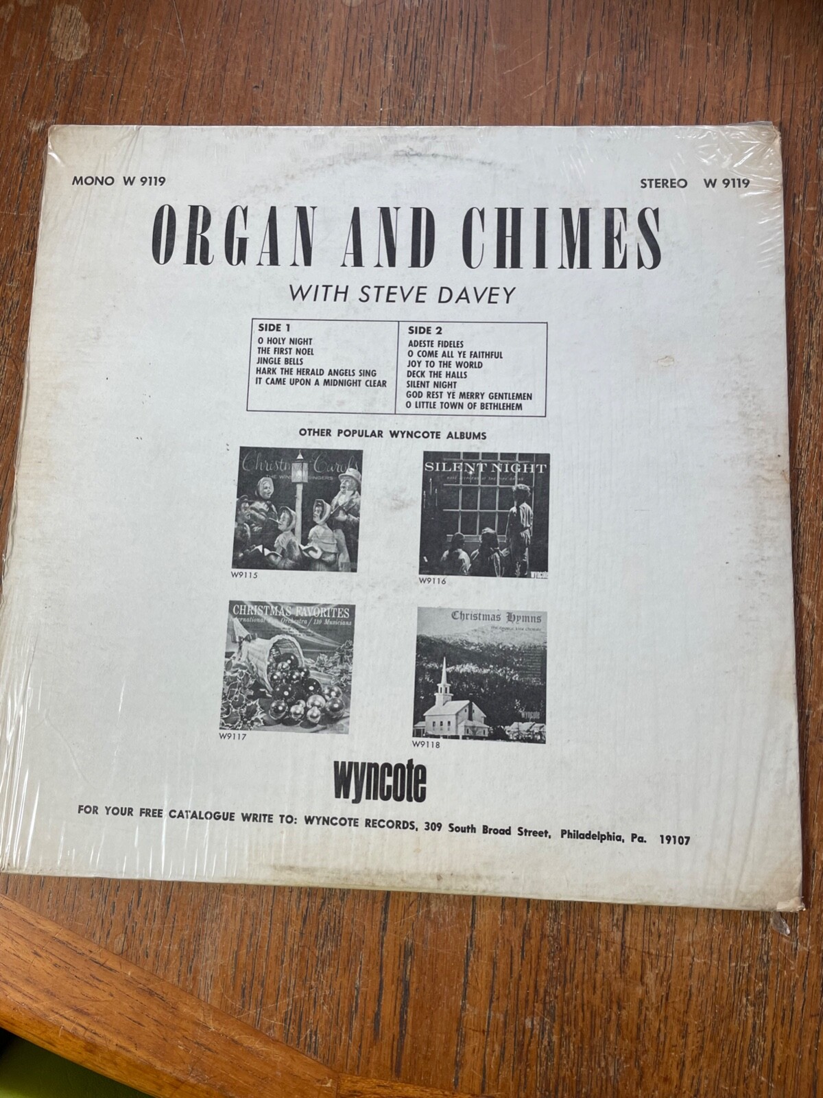 Steve Davey Organ and Chimes LP Wyncote SW-9119, US