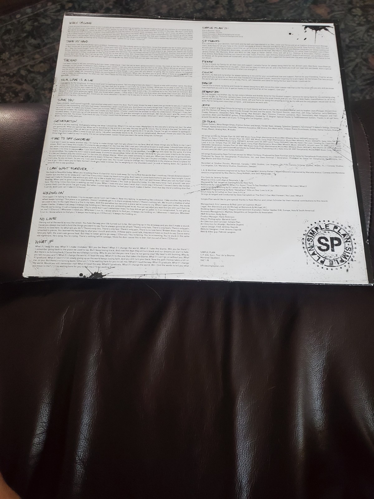 Simple Plan – Simple Plan – 1 LP Clear w/ Black And White Splatter Vinyl