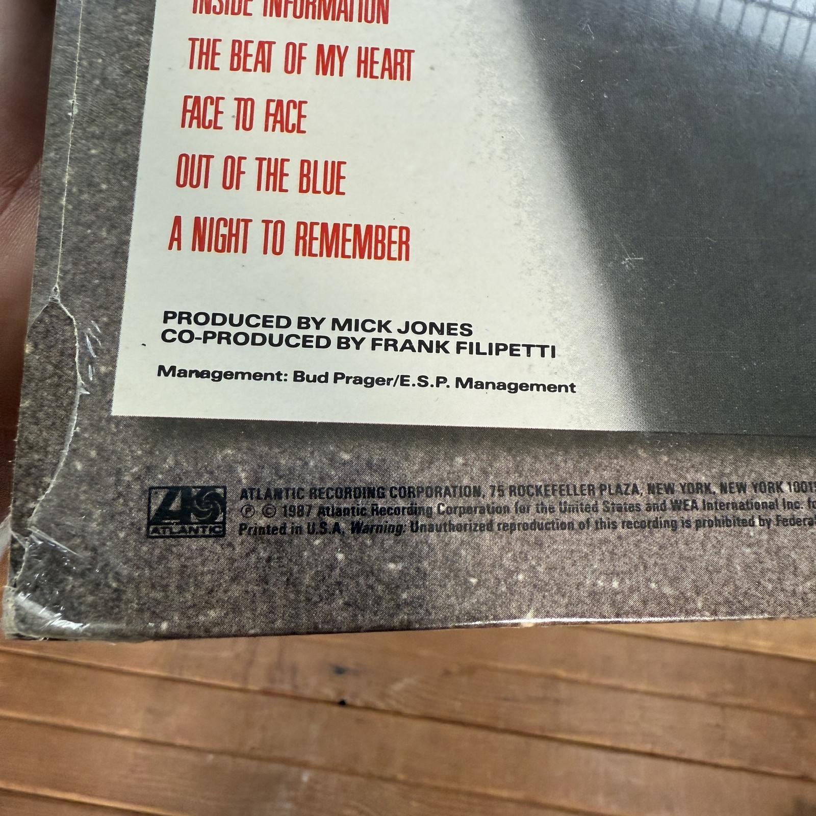 Vintage Foreigner Vinyl Record Inside Information 1987 Columbia House Sealed