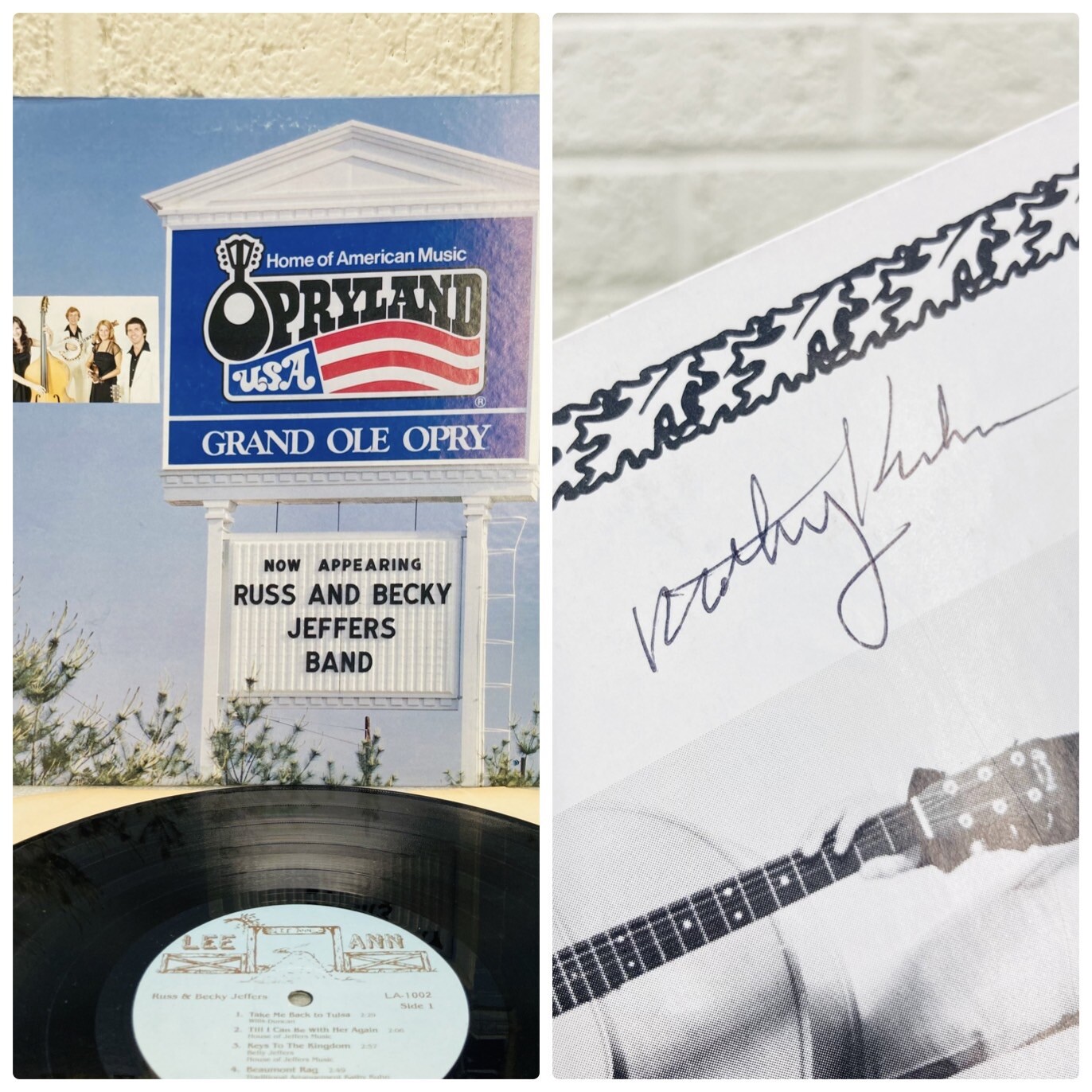 Russ & Becky Jeffers Band Opryland USA LA-1002 12″ SIGNED by Kathy Kuhn • NM/EX‼