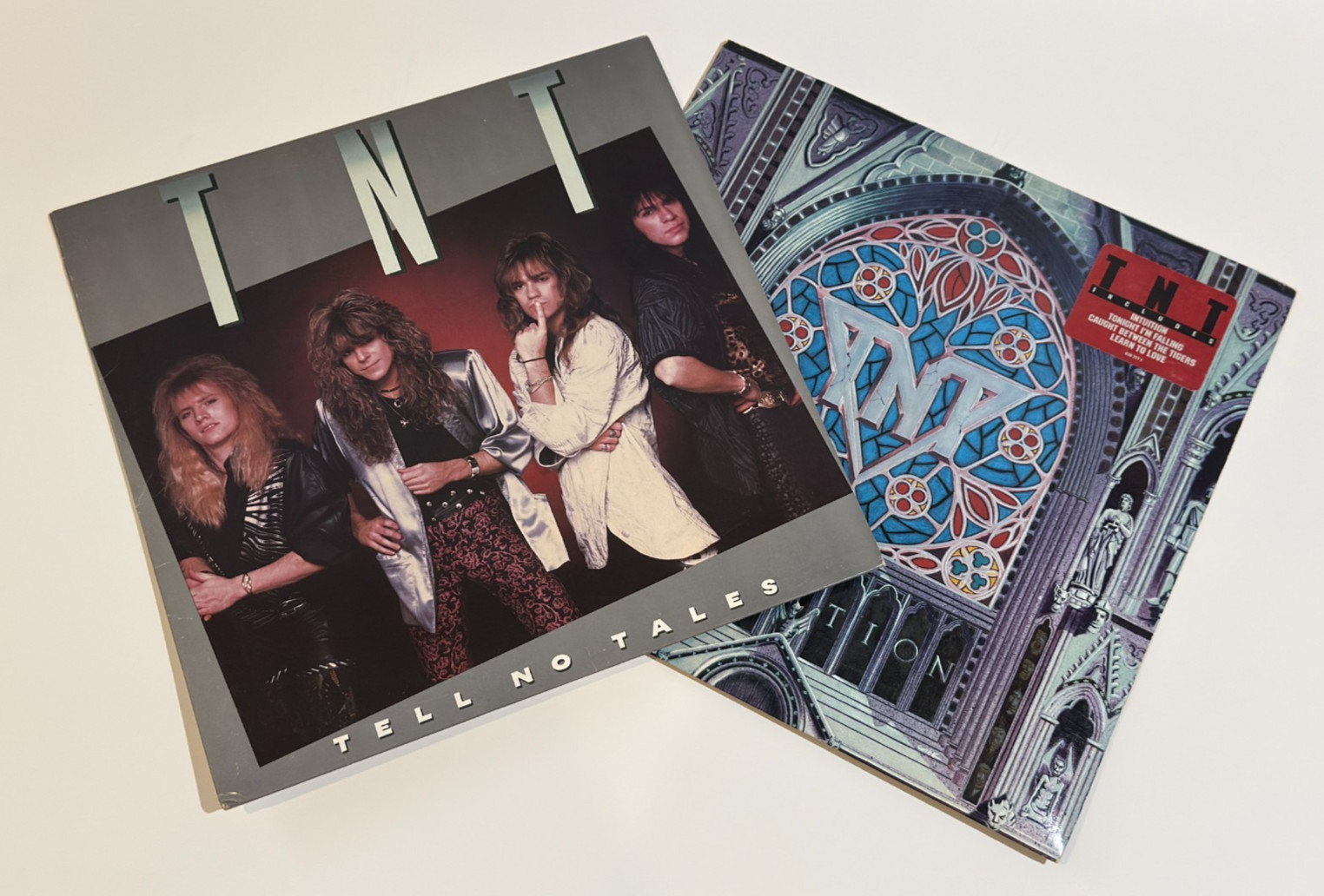 TNT Vinyl LP Lot Tell No Tales 1987 Intuition 1989 Mercury 80s Hard Rock