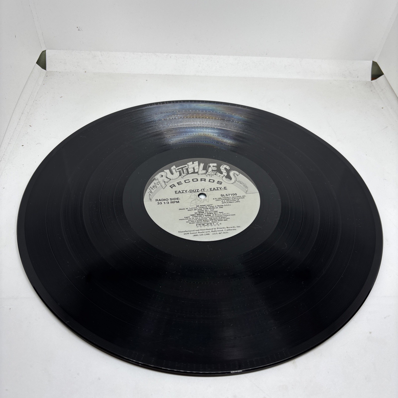 EAZY-E EAZY-DUZ-IT LP 1988 Ruthless Records SL 57100 First Press Vinyl VG+