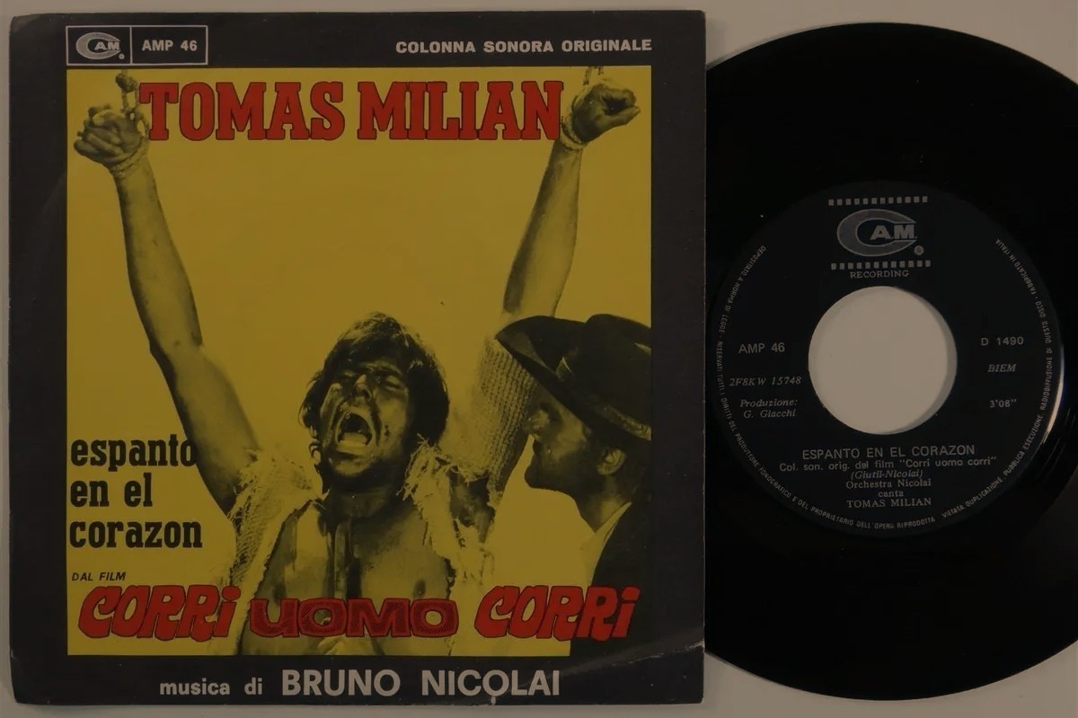 BRUNO NICOLAI / ENNIO MORRICONE – CORRI UOMO CORRI SOUNDTRACK 7″ SINGLE 1968 CAM
