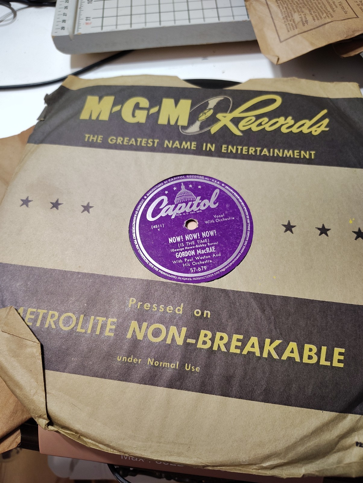 Lot Of Rare2 10in Shellac 78s By Gordon McRae Now Now Now I Thought In My Heart