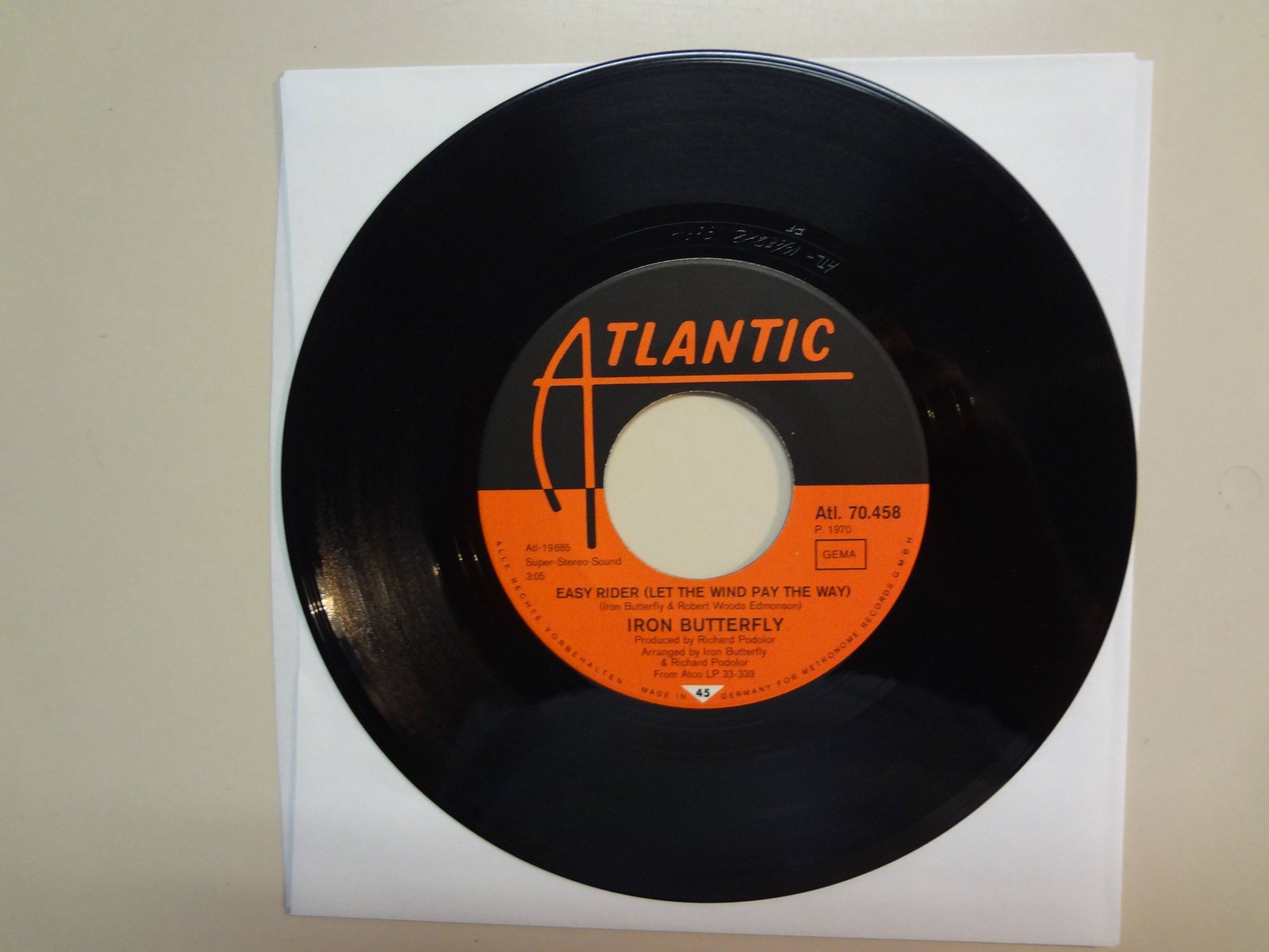IRON BUTTERFLY:Easy Rider-Soldier On Our Town-Germany70 Atlantic Atl.70.458 PSL