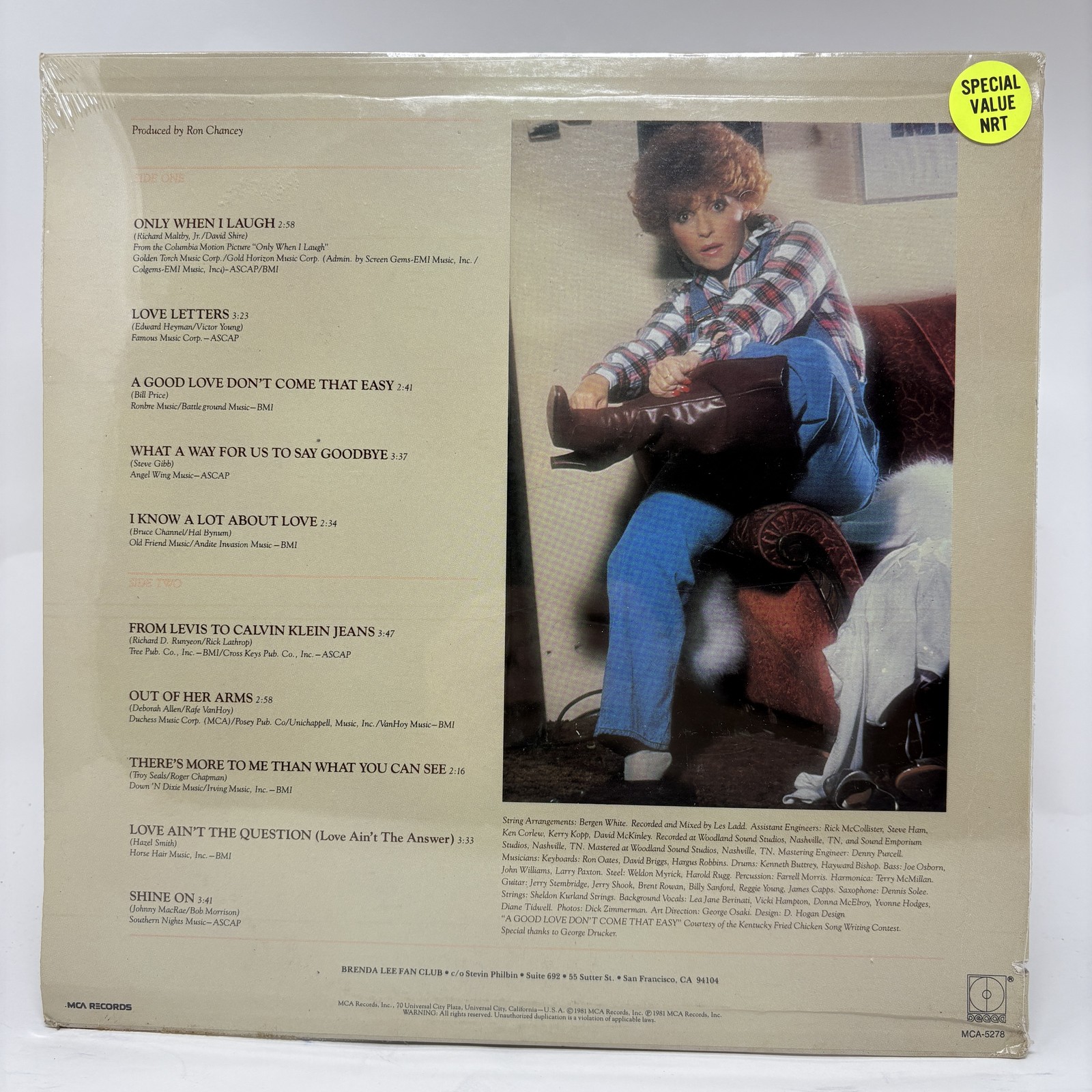 Brenda Lee – Only When I Laugh Vinyl LP Near Mint (NM or M-)/Near Mint (NM or M-