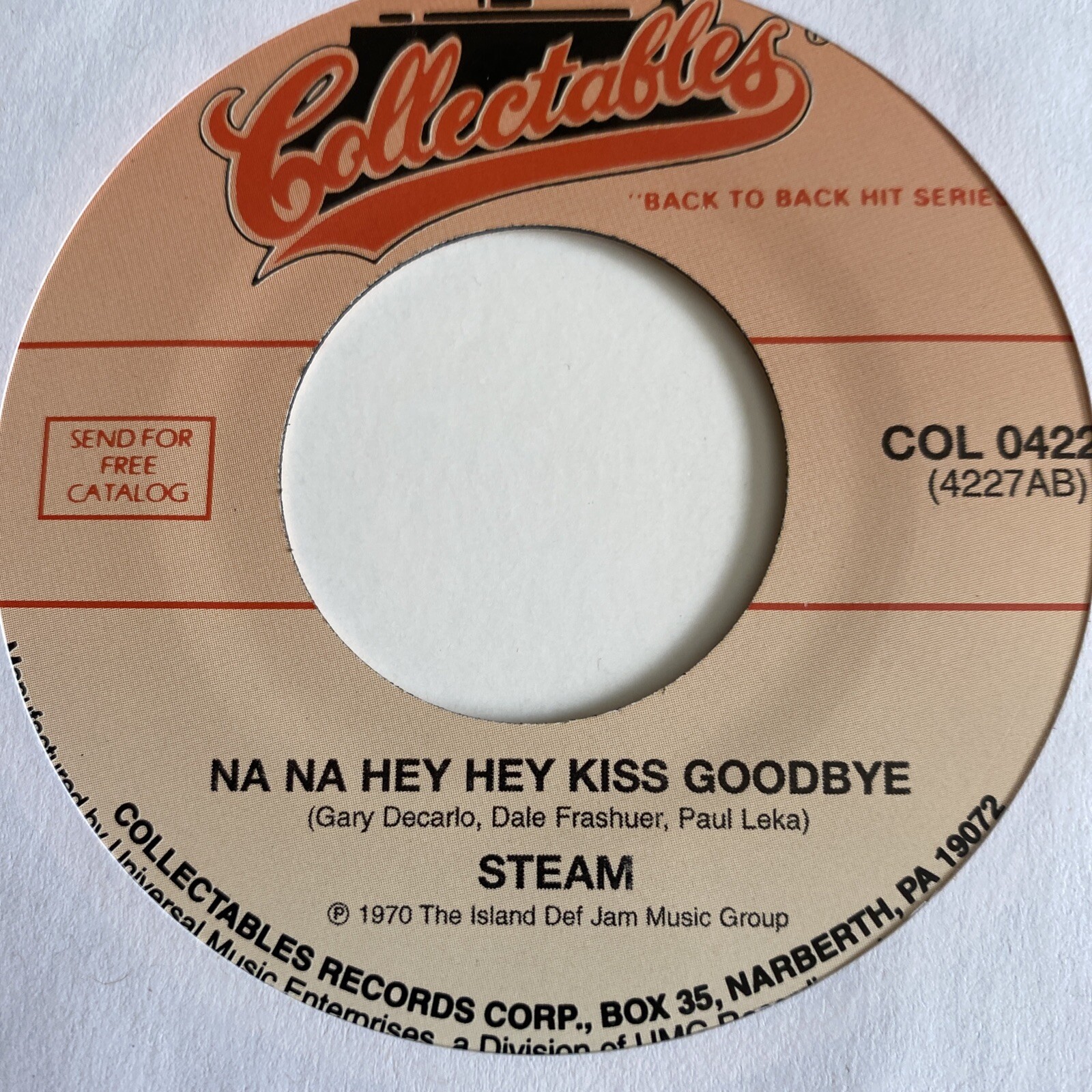 Steam NA NA Hey Hey Kiss Goodbye / Jimmy Jones Good Timin’ NEW reissue unplayed