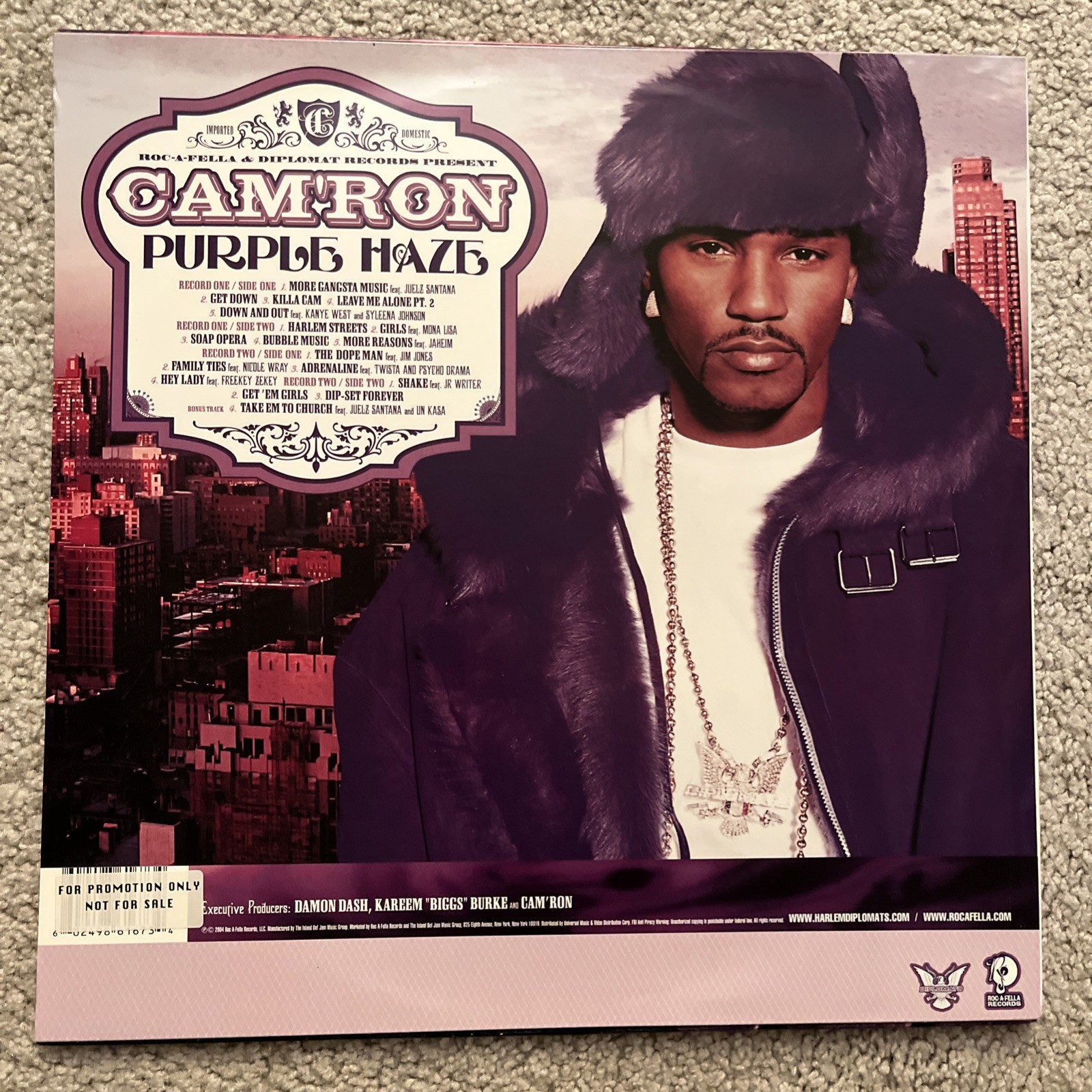 Cam’ron – Purple Haze – EX 2 x Vinyl LP – 2004 Purple First Press Promo