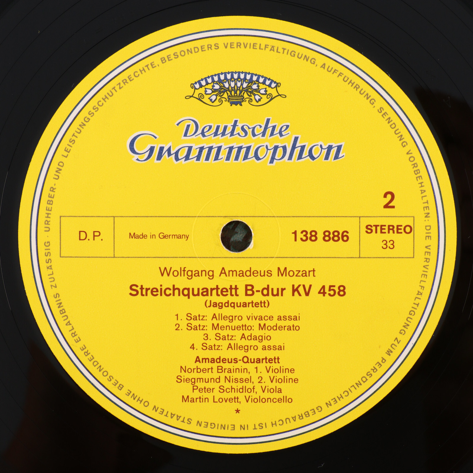 Amadeus-Quartett – Kaiserquartett / Jagdquartett – HAYDN/MOZART LP 138 886 Tulip