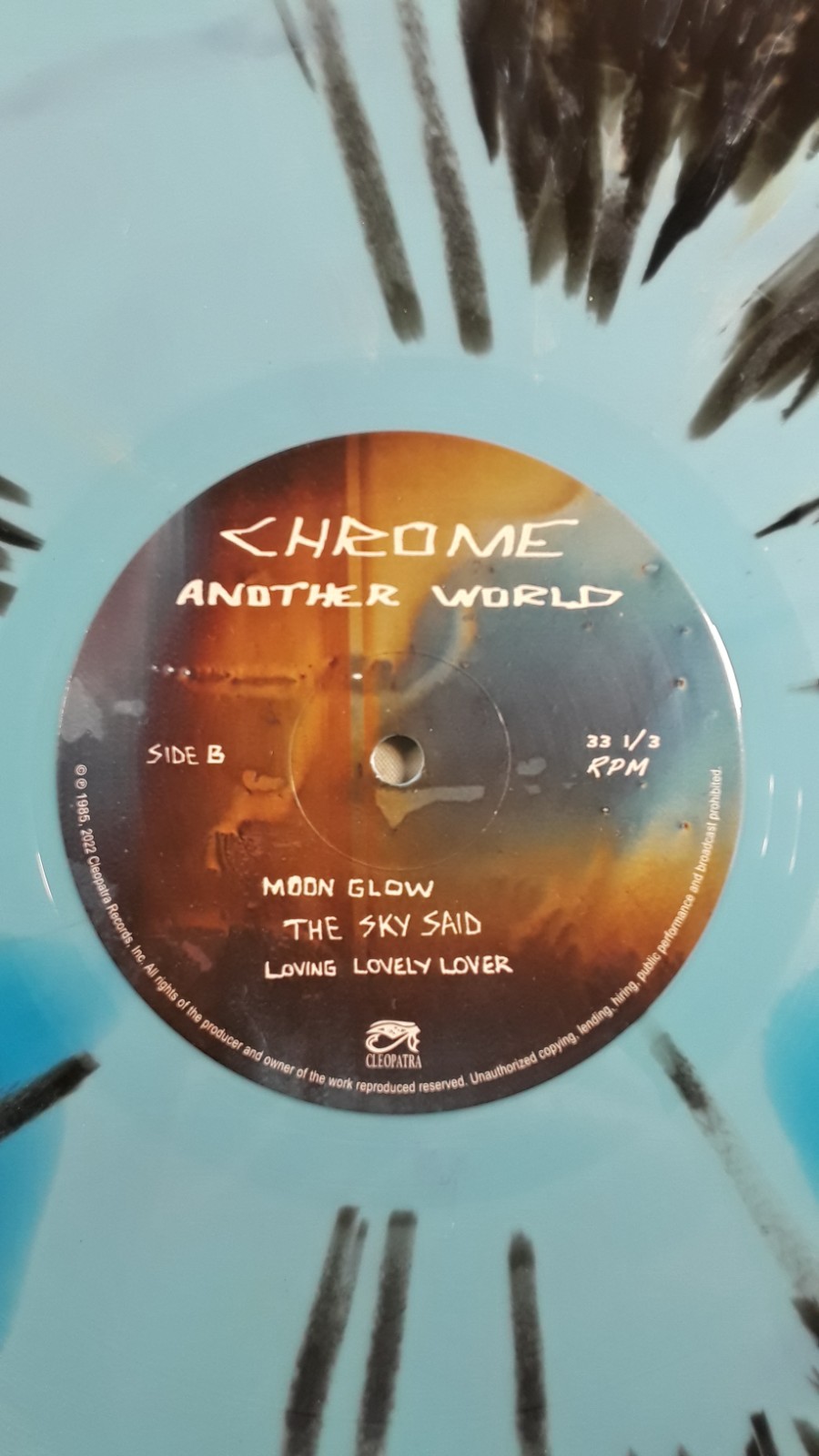 CHROME ANOTHER WORLD BLUE/BLACK SPLATTER VINYL GATEFOLD 2022 EX/NM-