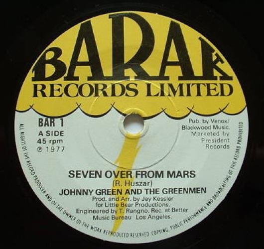 Johnny Green & The Greenmen – Seven Over From Mars (7″) (Near Mint (NM or M-)) –