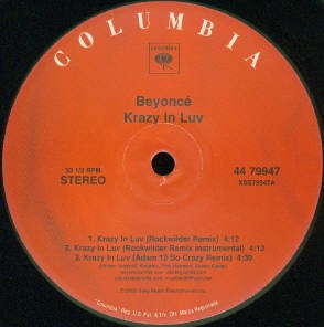 Beyonce – Krazy In Luv – Vinyl Record 12 – K4593z