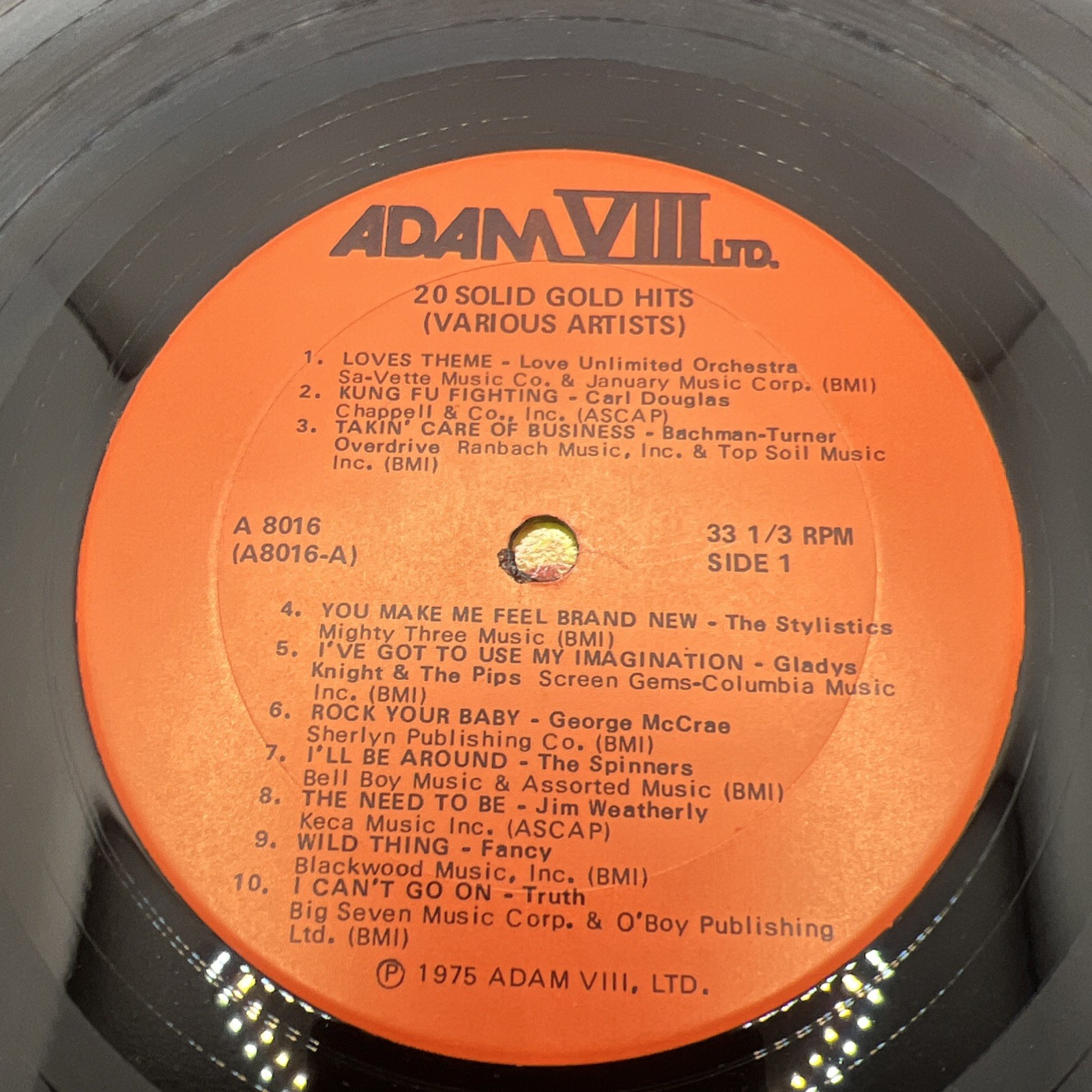 20 SOLID GOLD HITS VARIOUS ARTISTS RECORD ALBUM