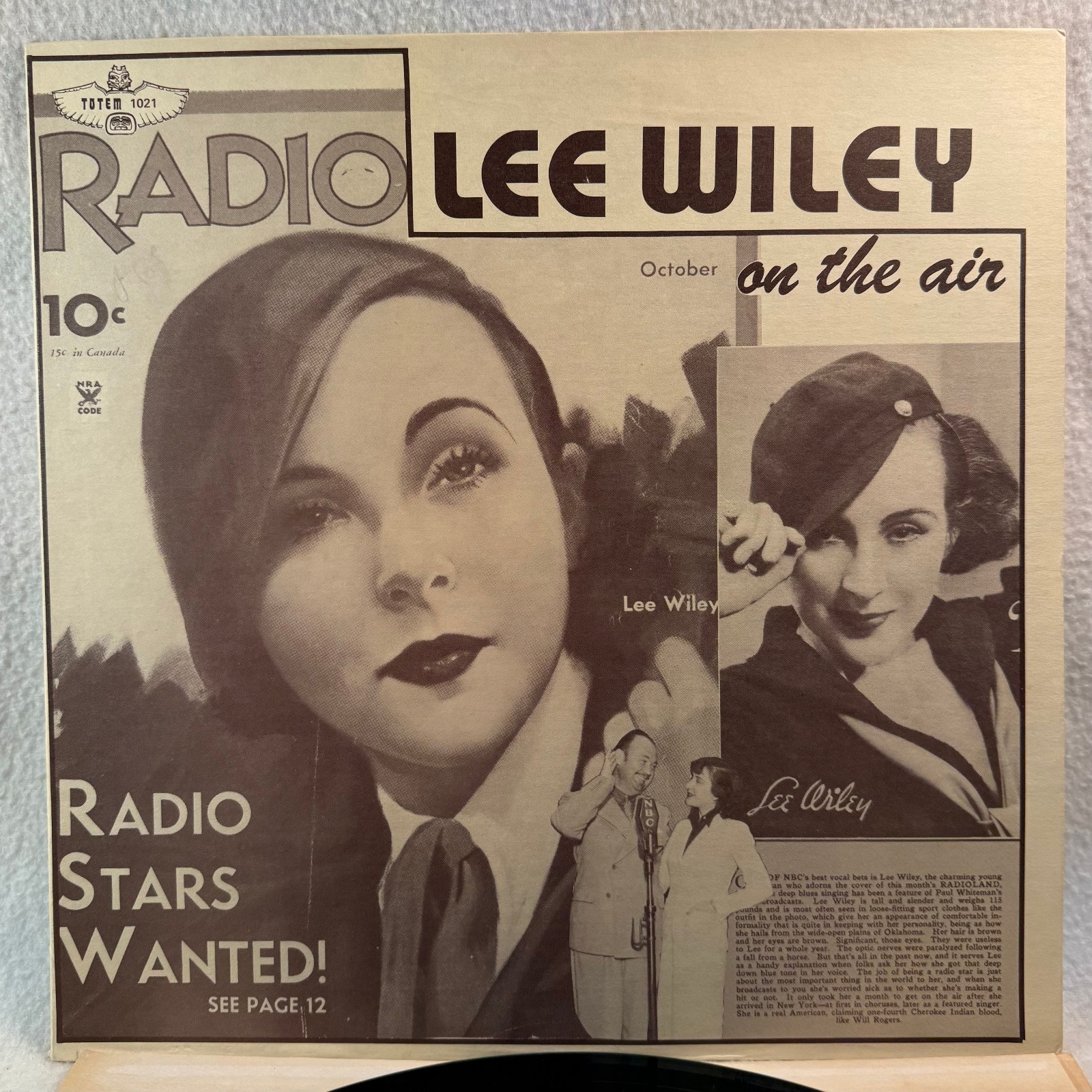 Lee Wiley – On The Air (Totom Records 1021) EX LP – Jazz Pop Vocal – 1977