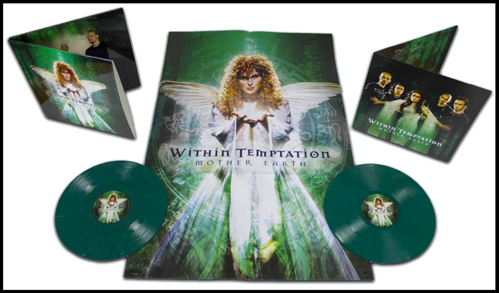 WITHIN TEMPTATION Mother Earth 2LP on GREEN MARBLE VINYL New DELUXE EDITION