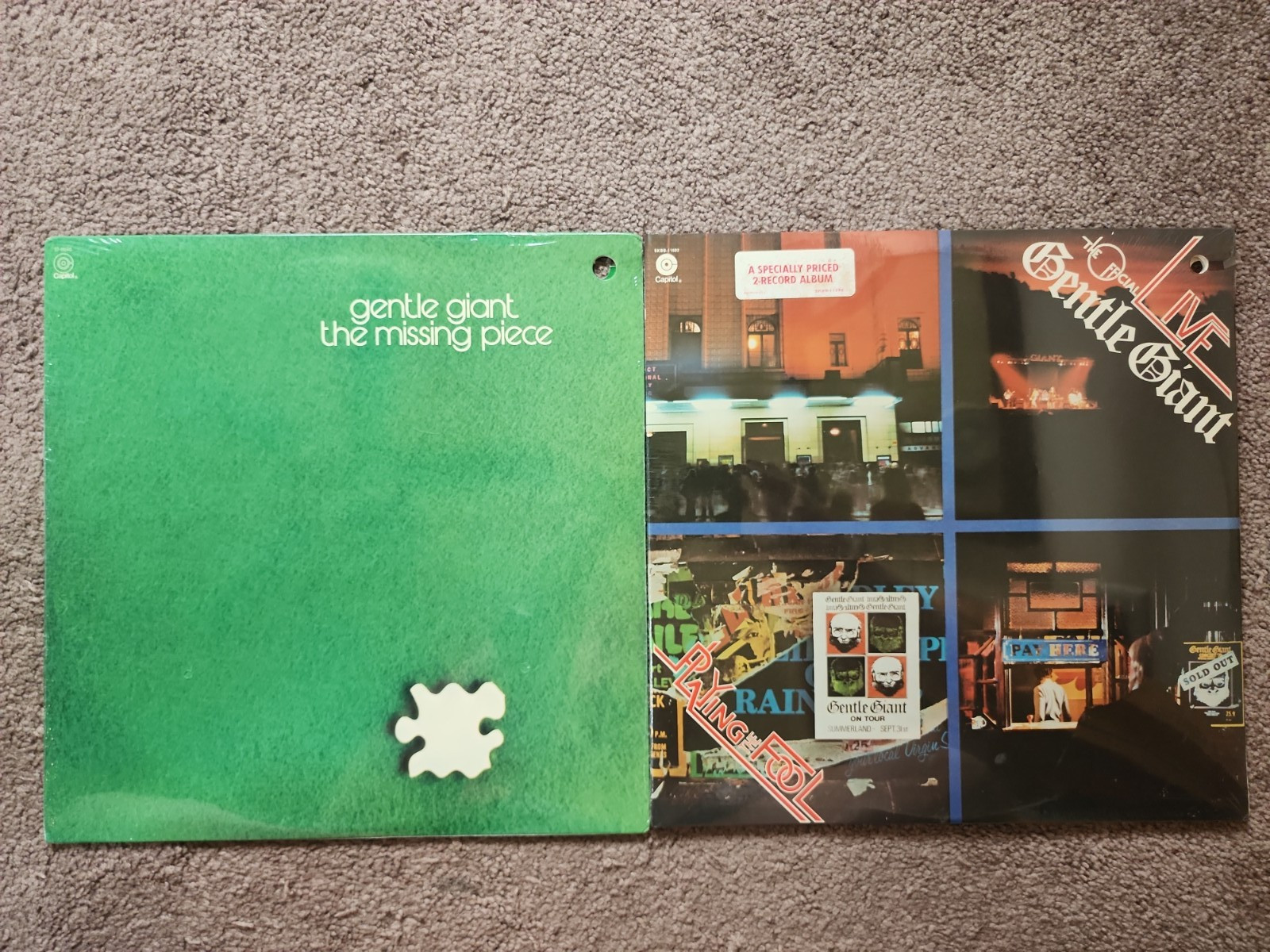 GENTLE GIANT Official Live The Missing Piece Lot 2 NOS NEW Vinyl LPs NM Cut Out