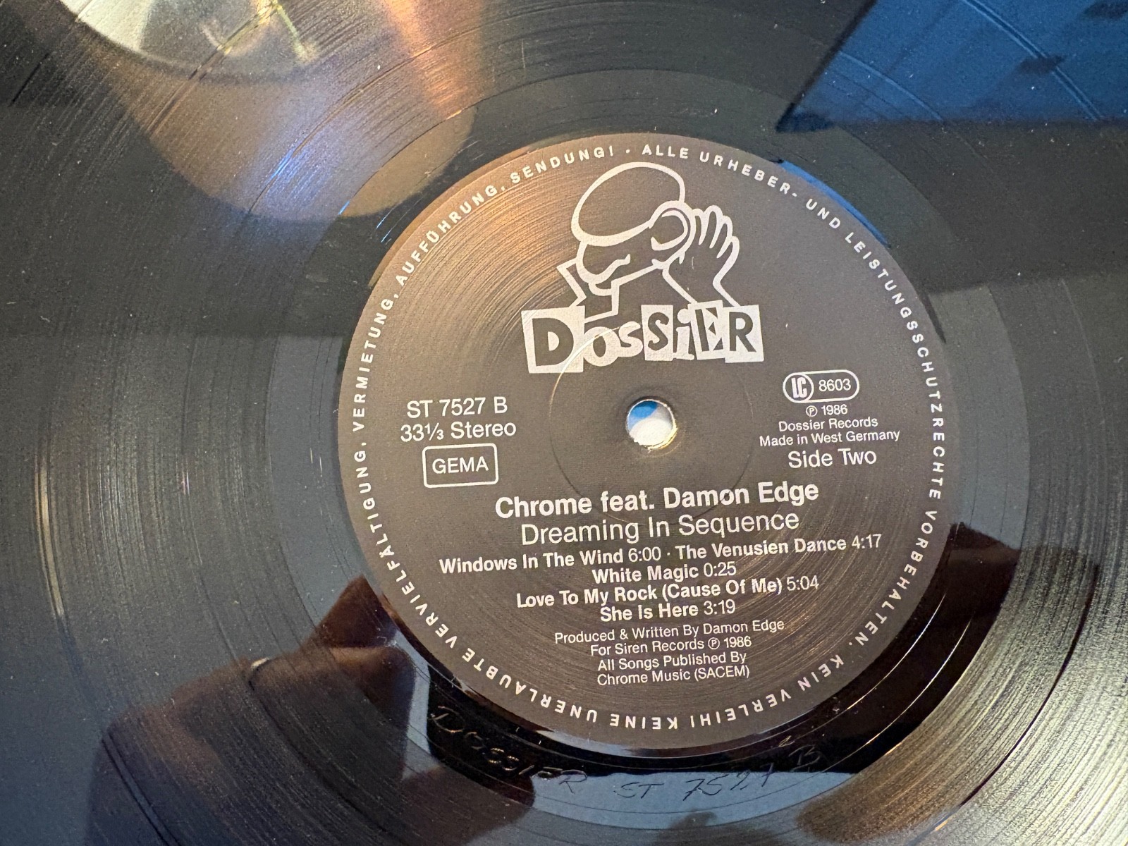 Chrome “Dreaming In Sequence” LP 1986 Dossier ST 7527 Orig German Press VG+