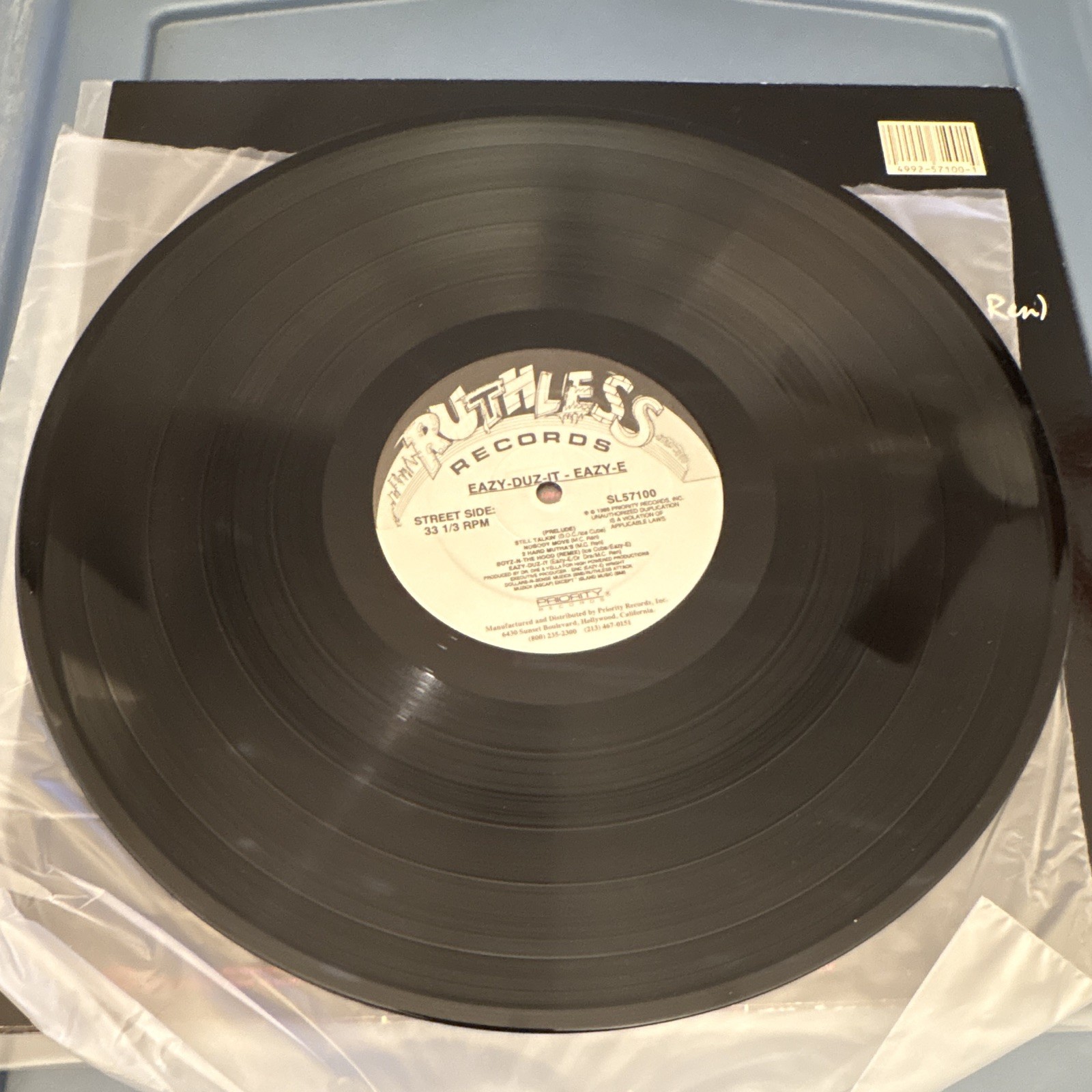 Eazy-E Eazy-Duz-It Vinyl LP Ruthless Records 12″ 33 RPM SL57100