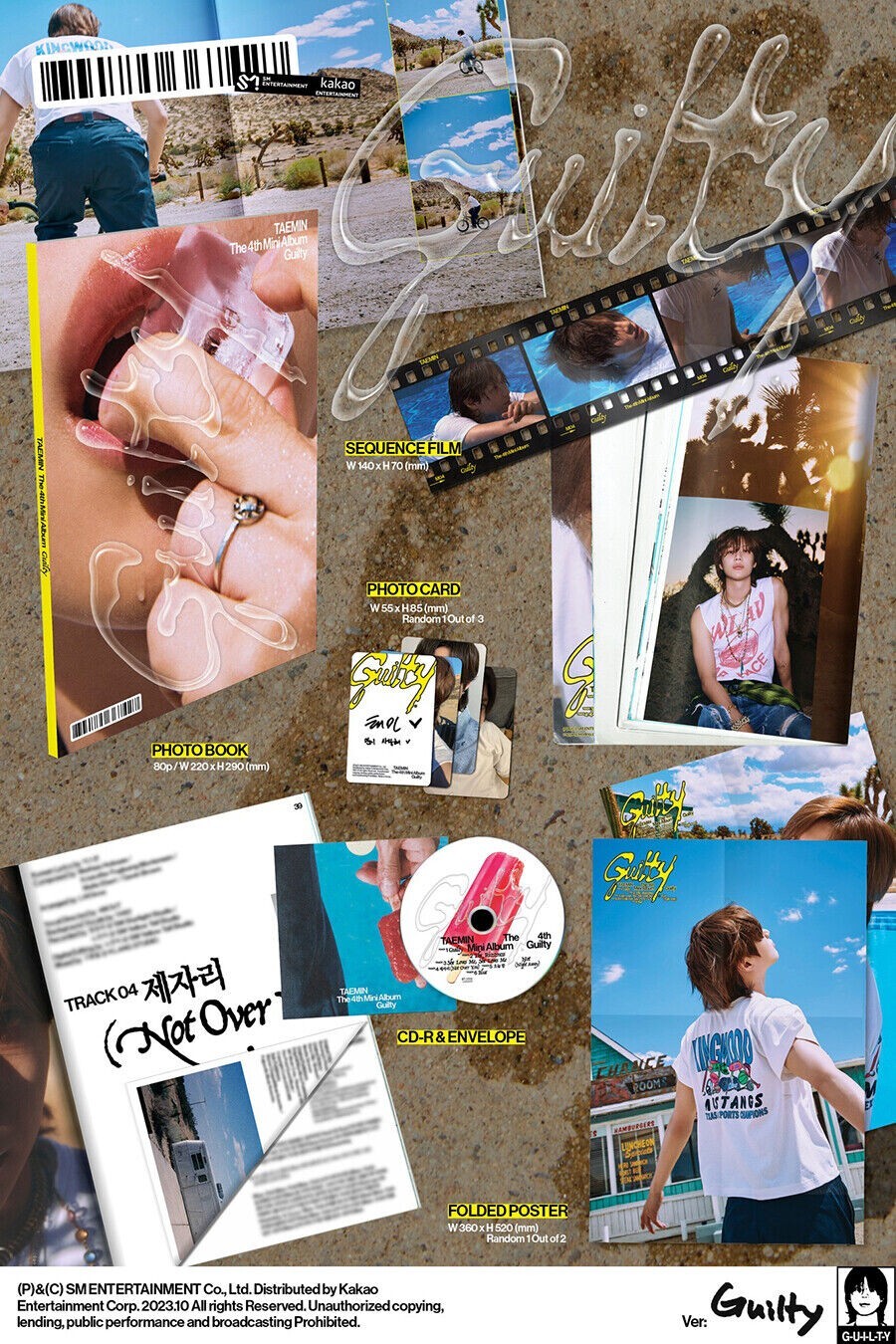 SHINEE TAEMIN [GUILTY] 4th Mini Album PHOTOBOOK GUILTY Ver/CD+Book+Card+Film+etc
