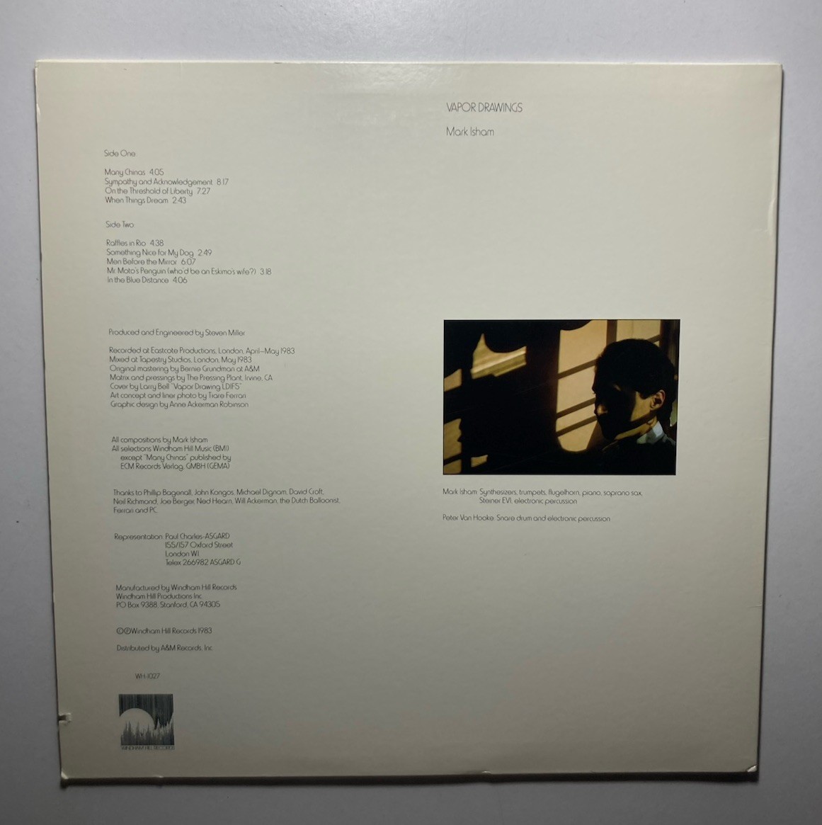 MARK ISHAM “Vapor Drawings” 1983 Vinyl LP Windham Hill WH-1027 New Age TESTED