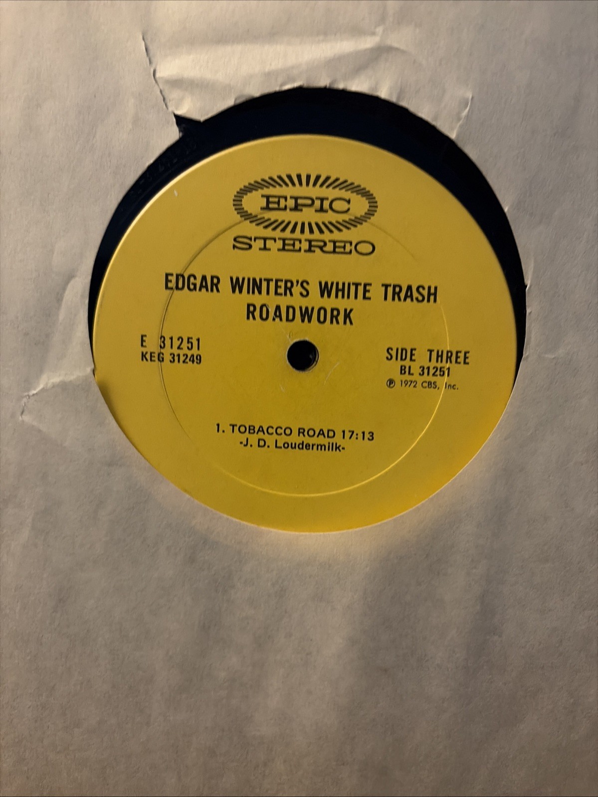 Edgar Winters White Trash “Roadwork” Vinyl Record LP Deluxe Two Record Set 1972