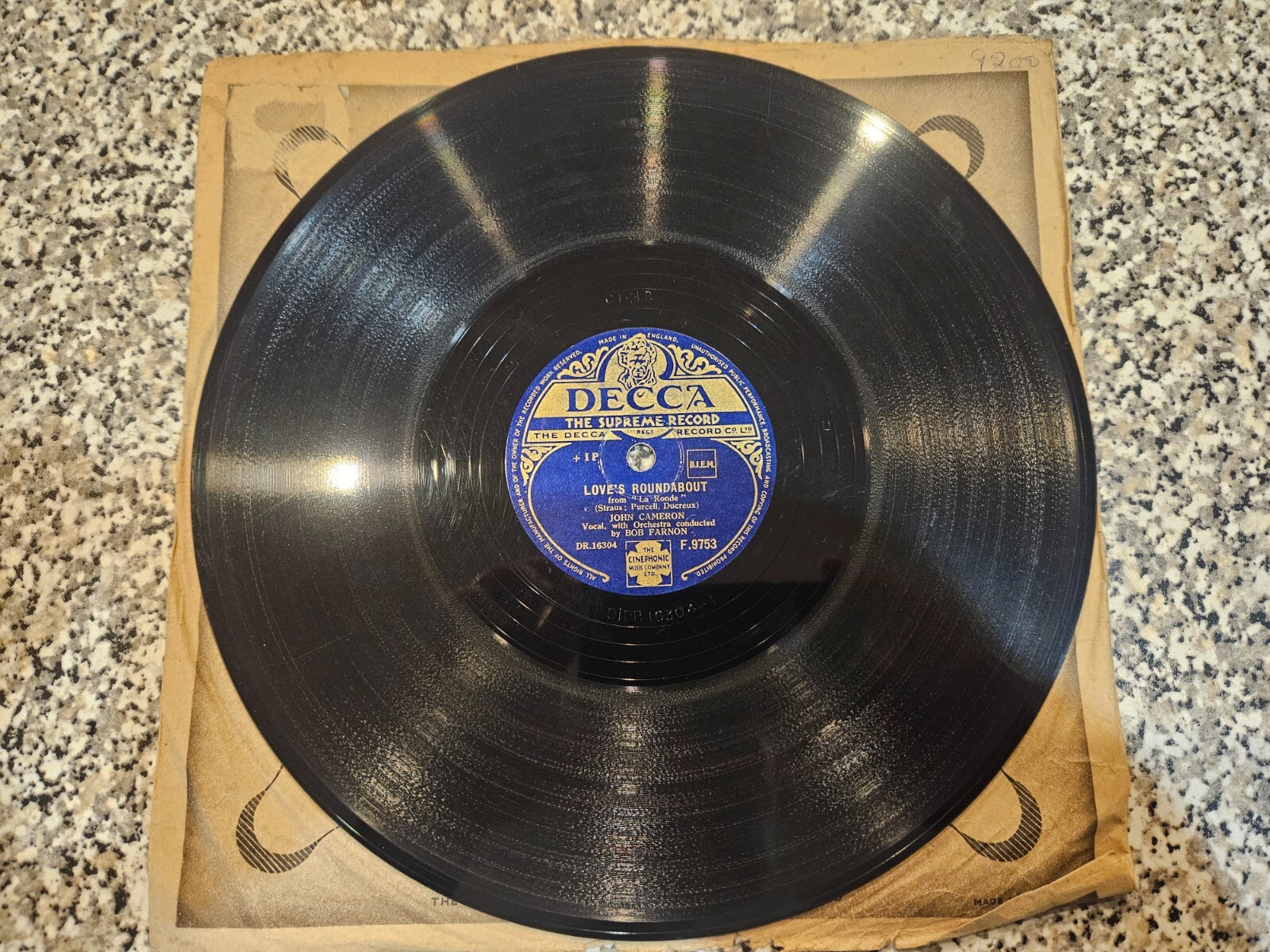John Cameron – Love’s Roundabout / Lovely Lady Let The Roses See You Today 78rpm