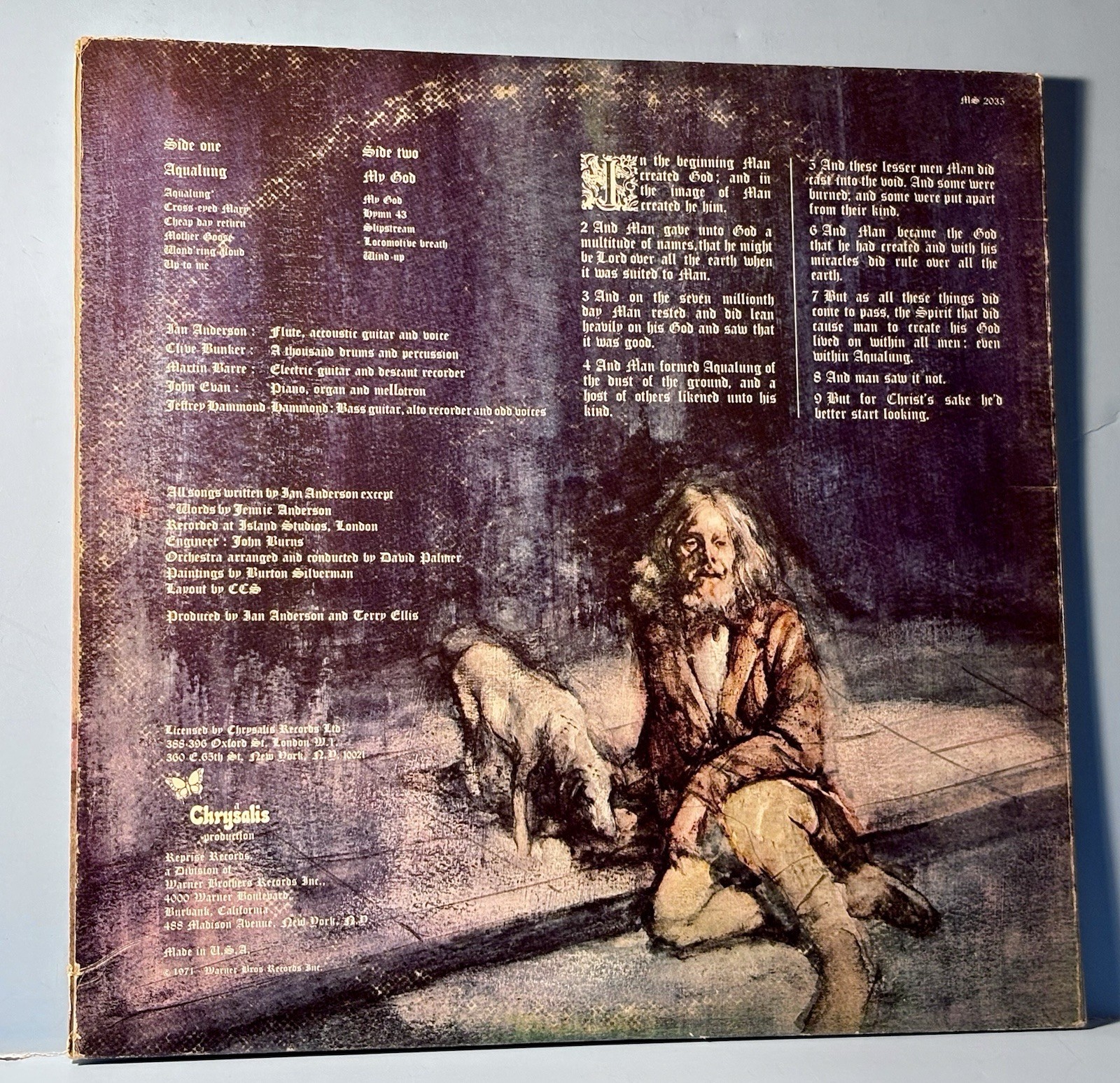 Jethro Tull Aqualung 1971 Vinyl LP (VG+!) First Edition! RARE!