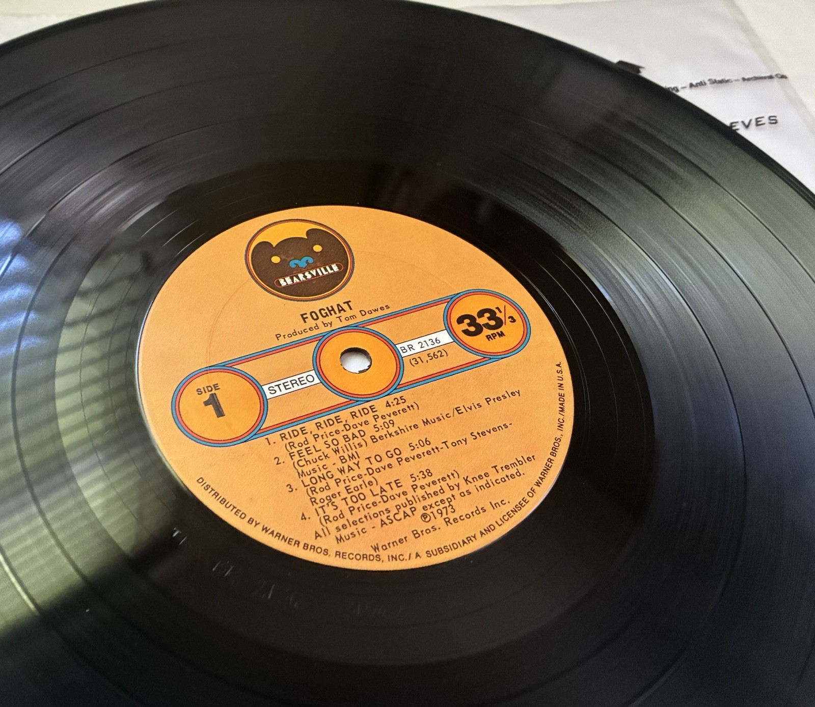 FOGHAT Self Titled 1973 LP BR 2136
