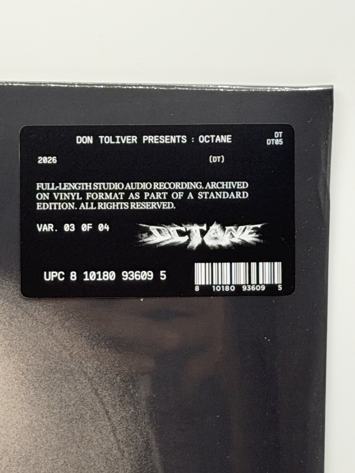NEW DON TOLIVER SIGNED Octane Playback On Mettalic Vinyl VARIANT 3 Tunnel LP