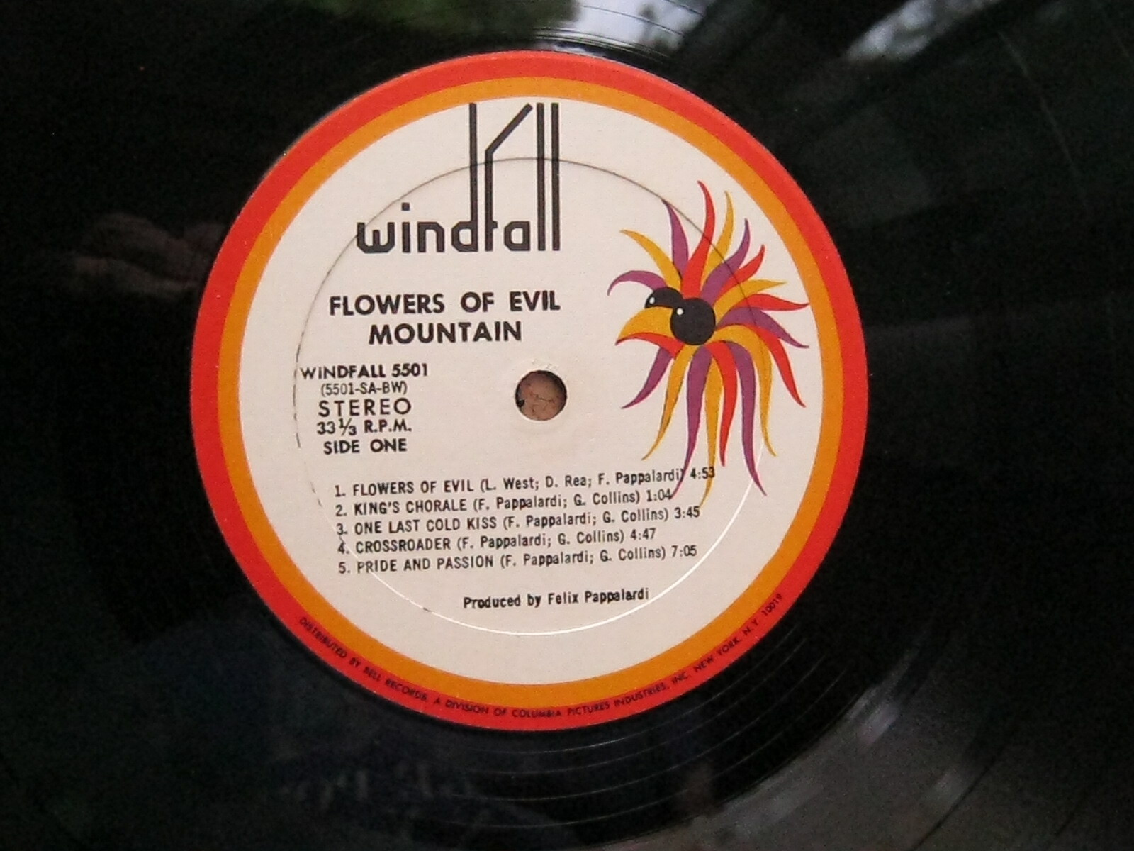 Flowers Of Evil Mountain LP Windfall 5501 VG NO JACKET