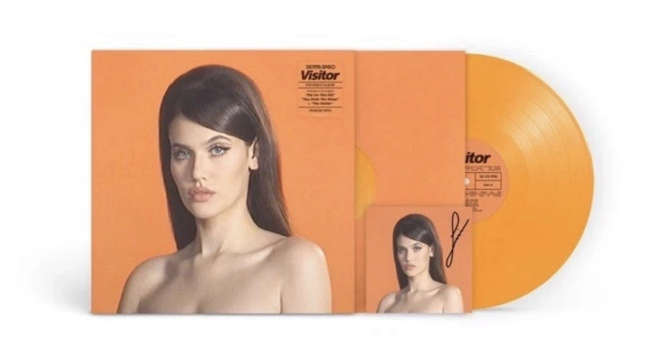 Sienna Spiro-SIGNED art card Translucent Orange VISITOR Vinyl LP SEALED