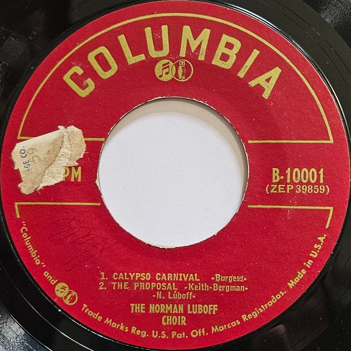 Norman Luboff Choir 7″: Calypso Carnival Proposal Sound Fire Alarm Bamboo Tamboo