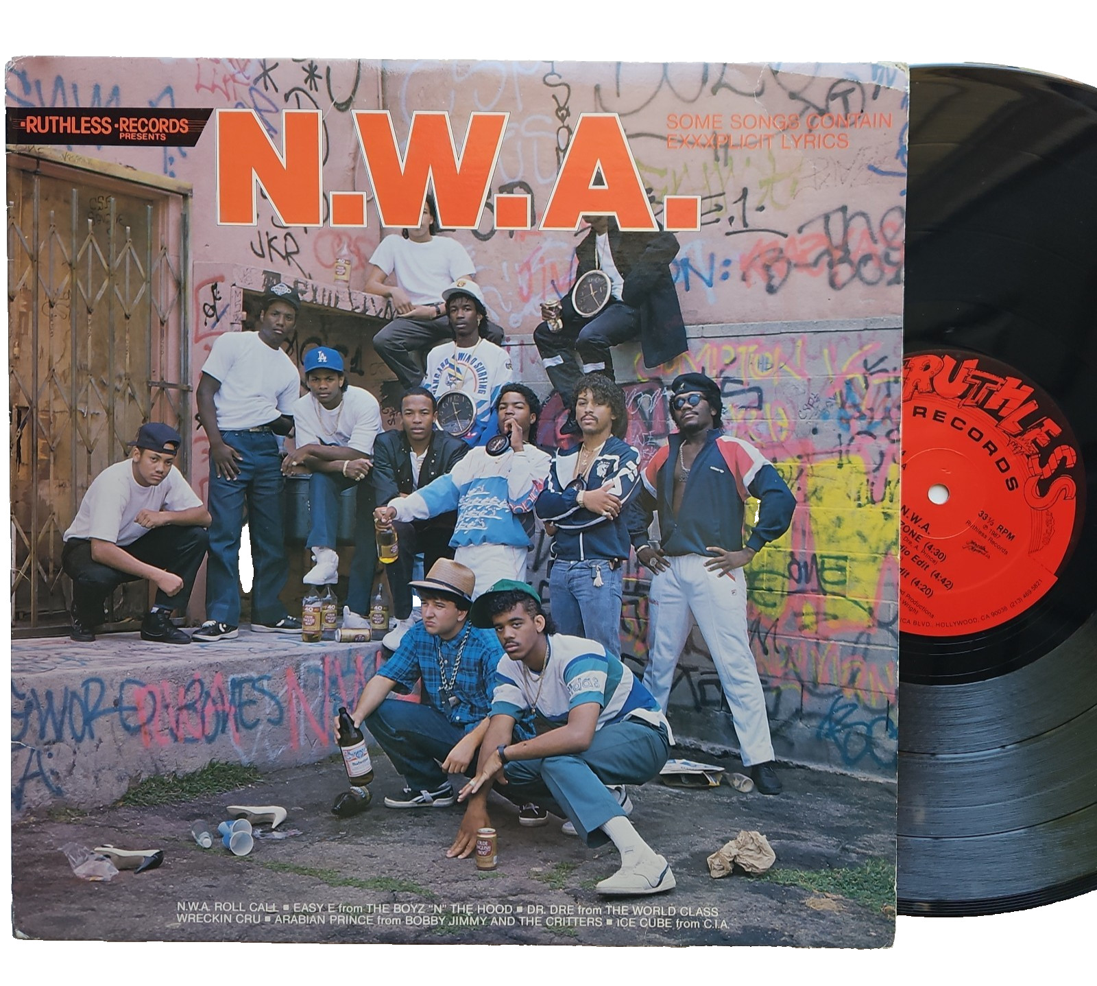 N.W.A. Panic Zone 1987 Dope Man/8-Ball Ruthless/Macola Red Label RE Hip-Hop EX