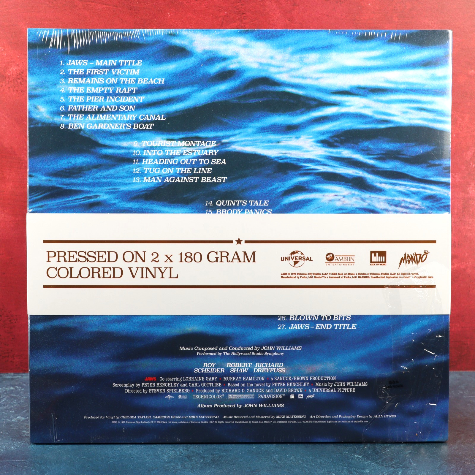 John Williams Jaws Soundtrack 2-LP 50th Anniversary Red Blue Vinyl Mondo Sealed